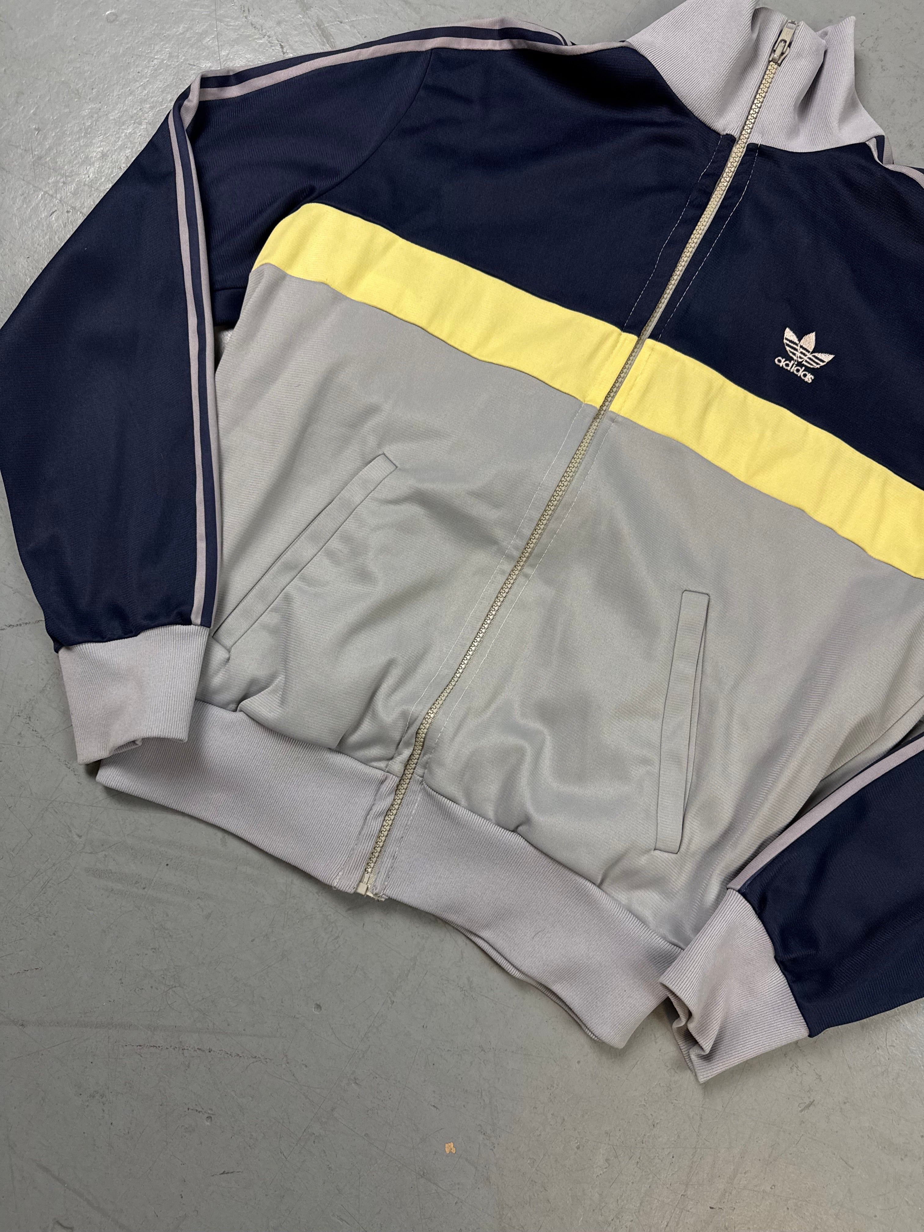 Vintage Adidas Blue and Grey Track Jacket M