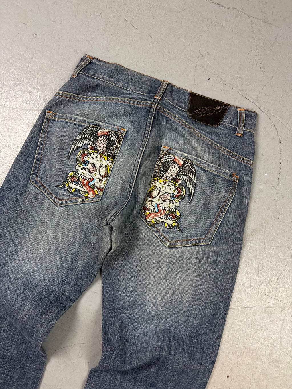 Vintage Ed Hardy Baggy Denim with Back Print M/L