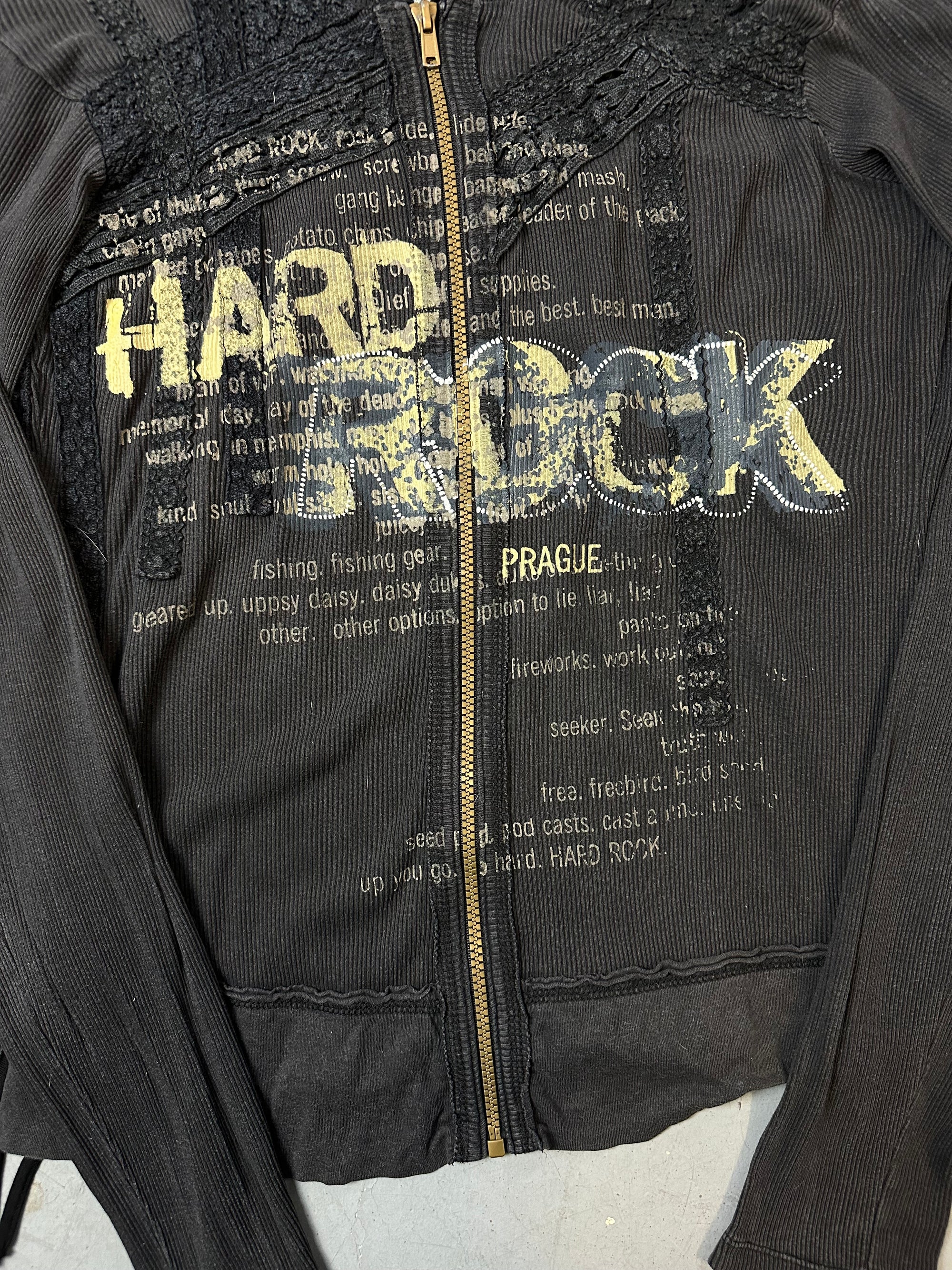 Vintage Hard Rock Café Prague Goth Zipper M/L