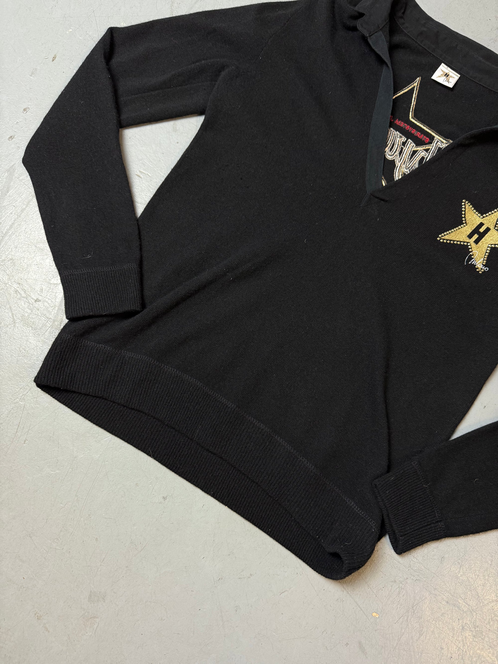 Vintage Hollywood Milano Black Oversized Longsleeve XL