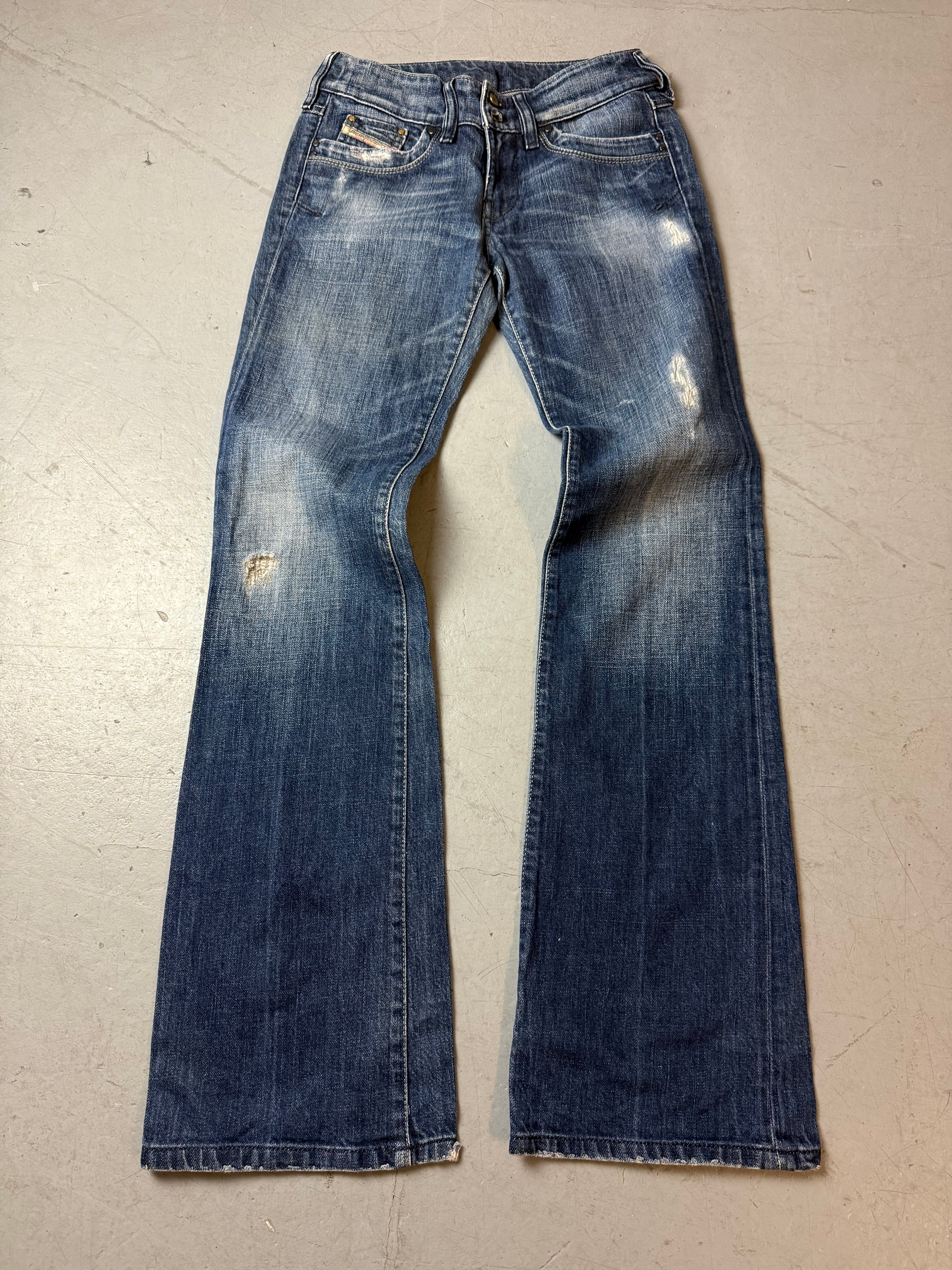 Vintage Diesel Dark Blue Low Waist Bootcut Jeans.Y2K Second Hand 2000s Fashion