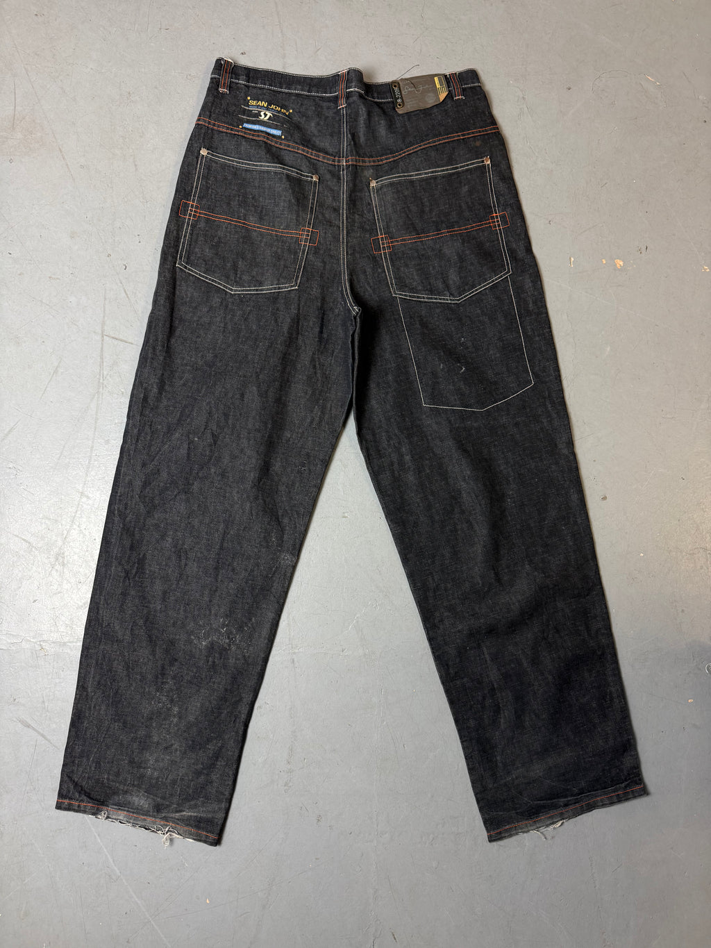 Vintage Sean John Black Grey Baggy Denim Jeans L