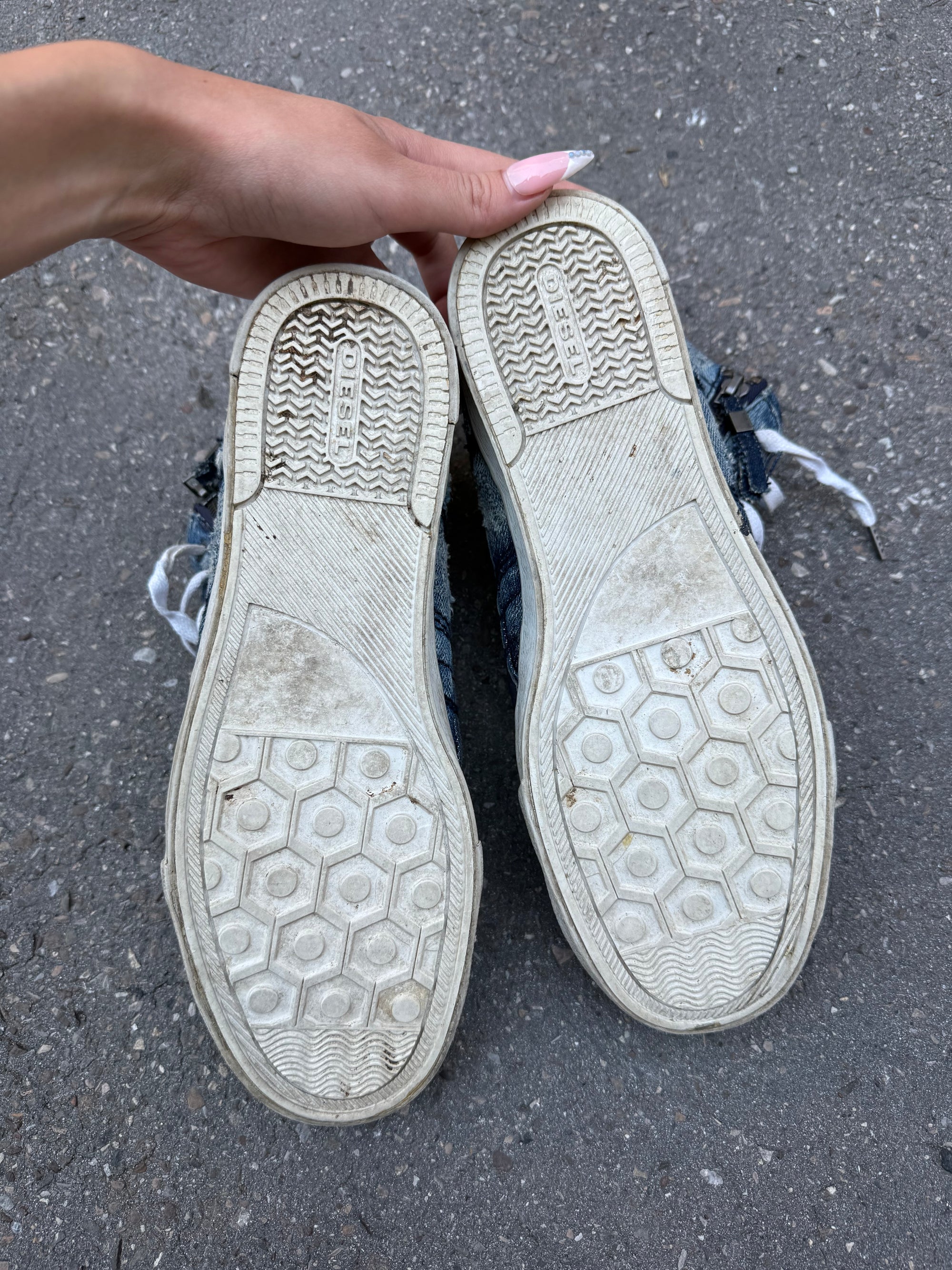 Vintage Diesel Denim Optic High Top Sneaker 42