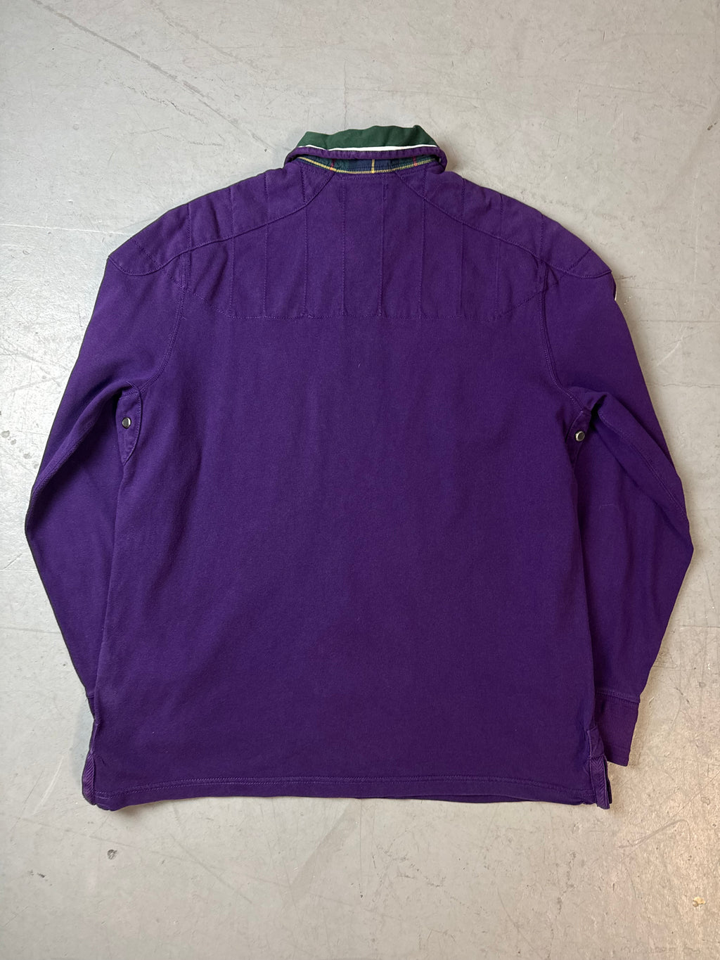 Produktbild von Vintage Polo Ralph Lauren Purple Longsleeve Polo Shirt XL von hinten 