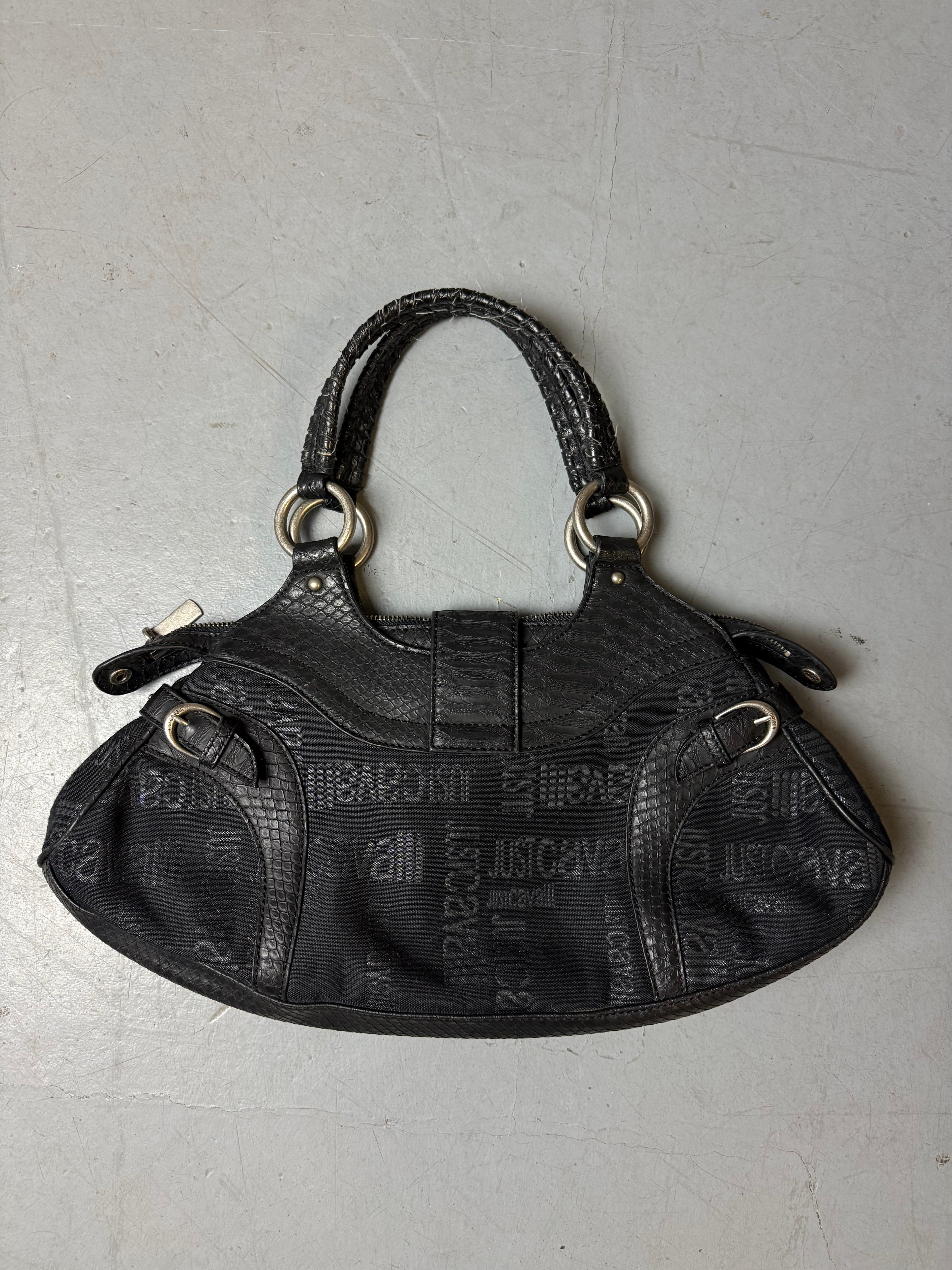 Produktbild von einer Vintage Just Cavalli Y2K Black Shoulder Bag von hinten