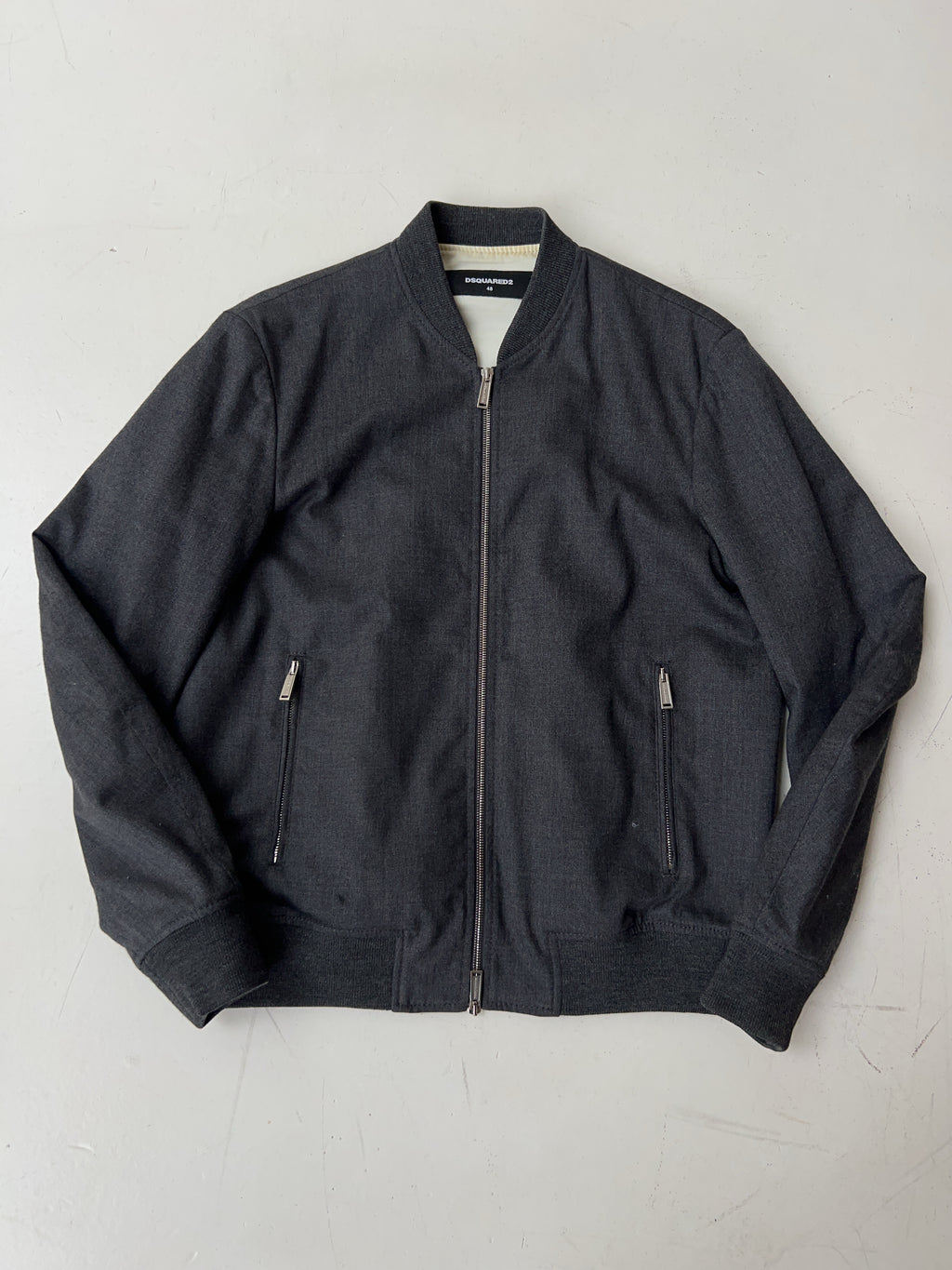 Vintage Dsquared2 Grey Satin Bomber Jacket (M/L)