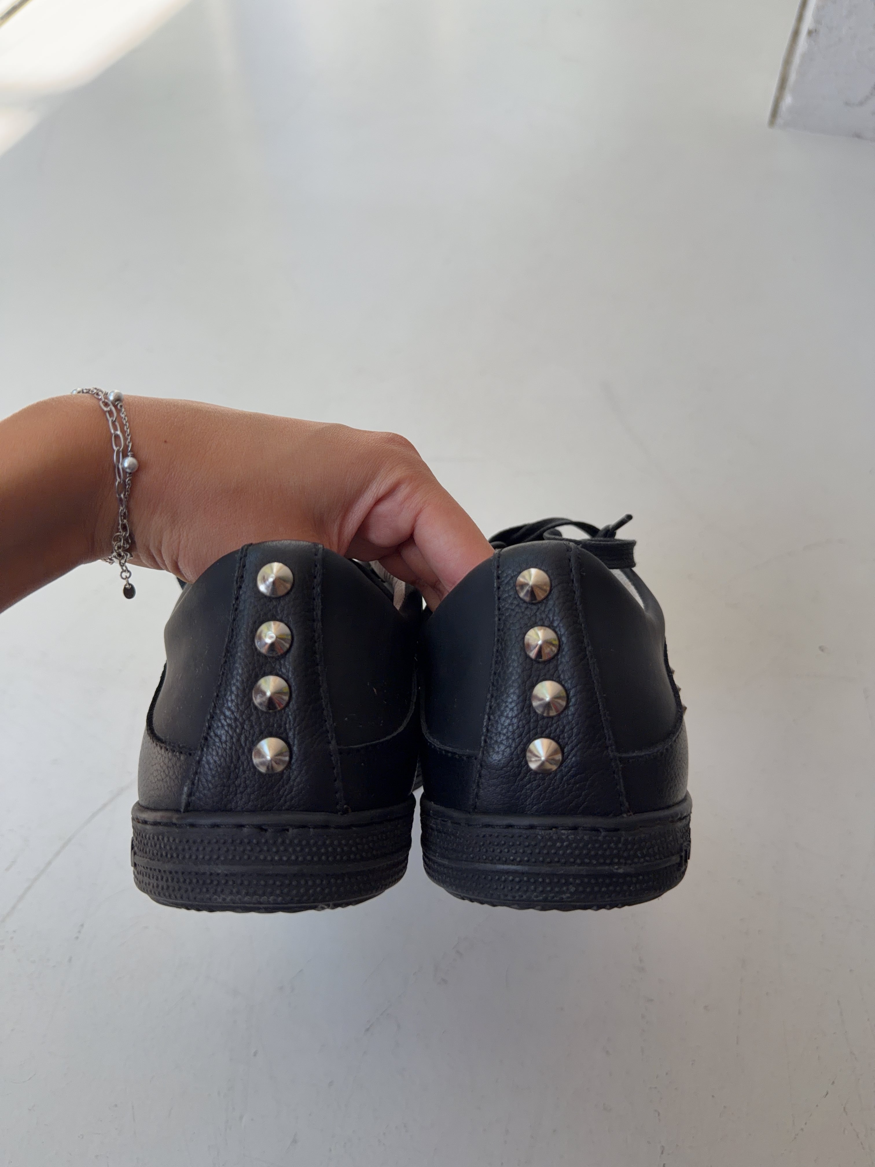 Vintage Frankie Morello Black Studded Low-top Sneaker (42)