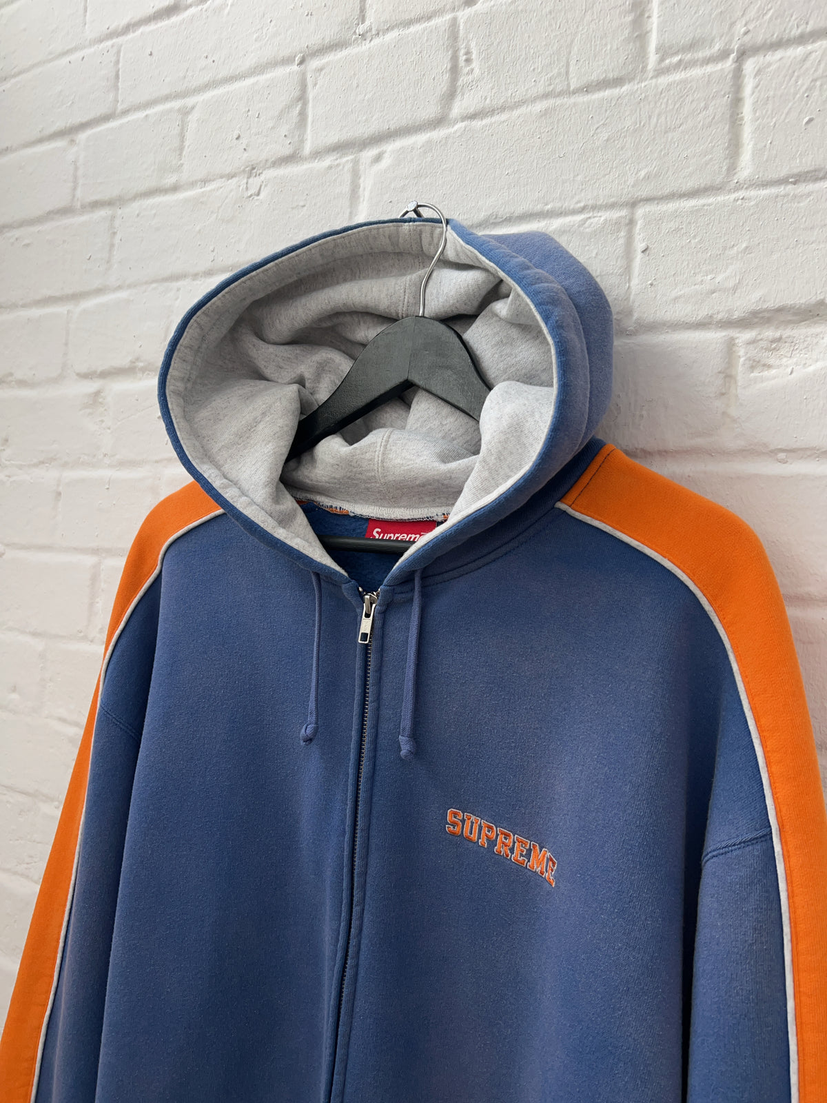 Supreme State Zip Up Hooded Sweatshirt Blau (L)