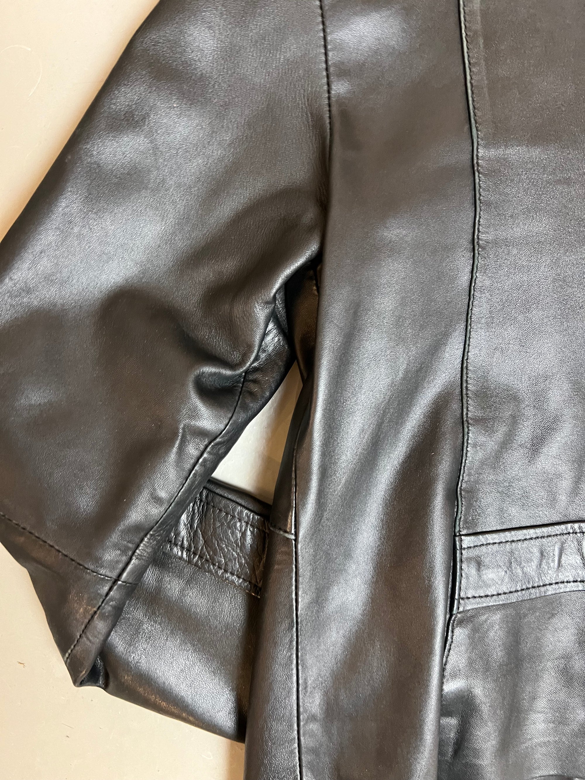 Vintage Black Faux Leather Jacket S/M