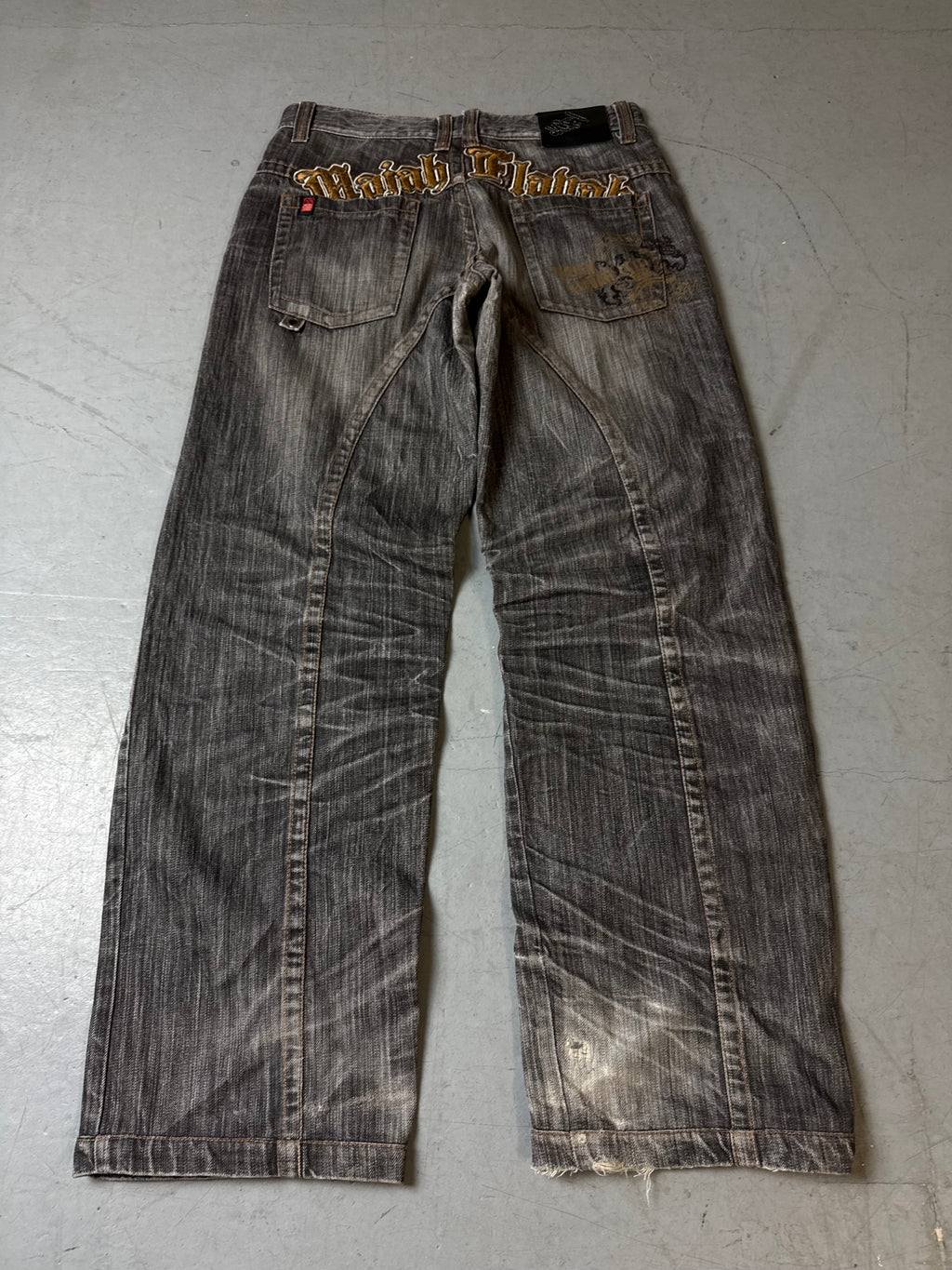 Productbild von Vintage Majah Flavah Grey Baggy Denim with Backstitching M von hinten 