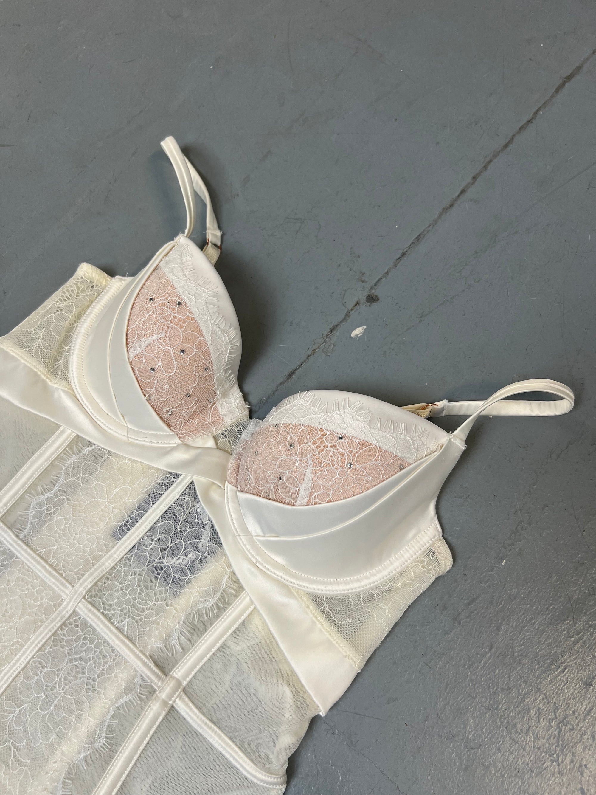 Vintage White Transparent Corsett Top S/M