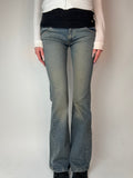 Vintage Boosley Flared Low Waist Jeans für Damen. Y2K Second Hand 2000s Fashion