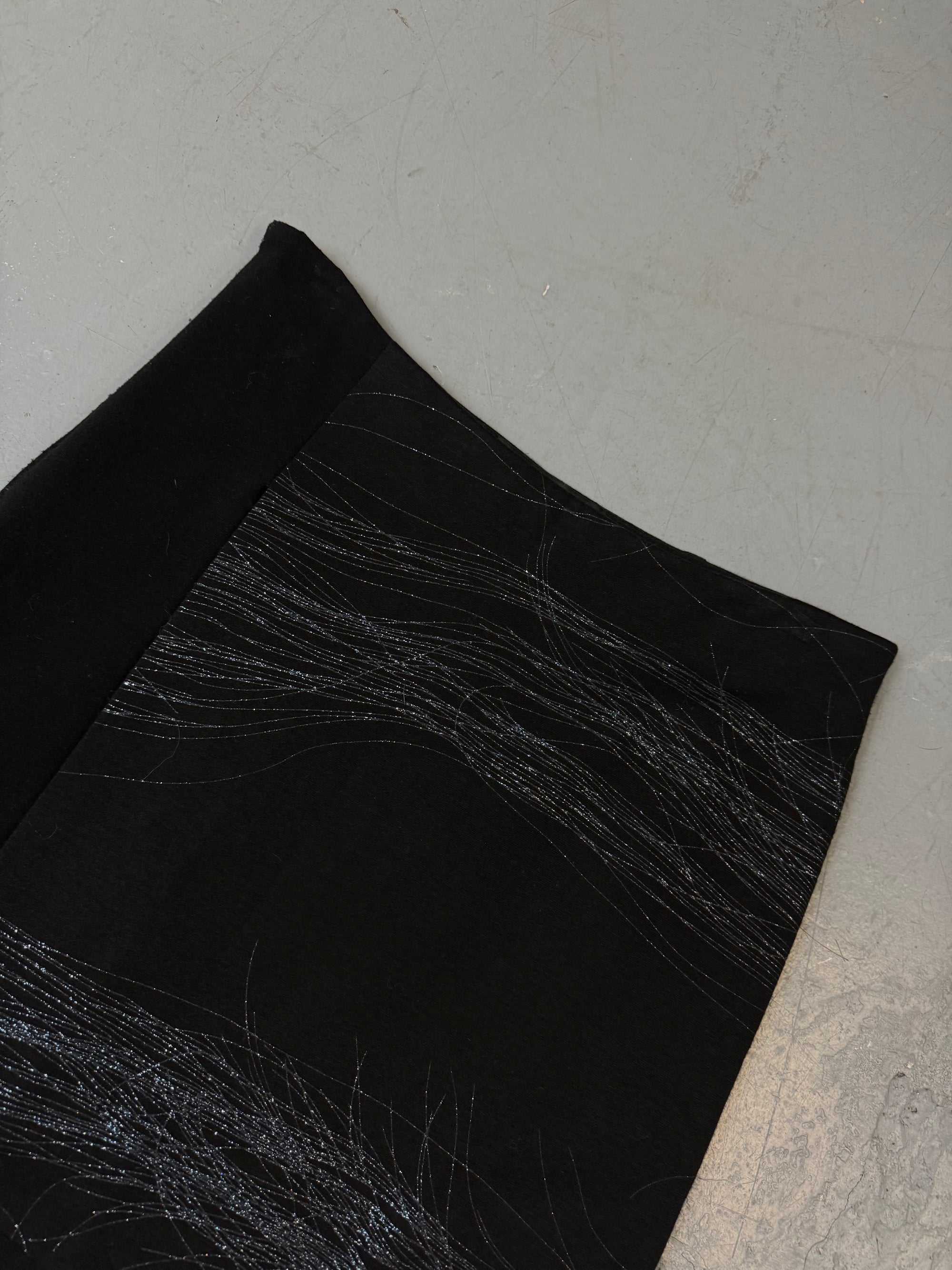 Vintage Versus Versace Black and Silver Skirt S/M