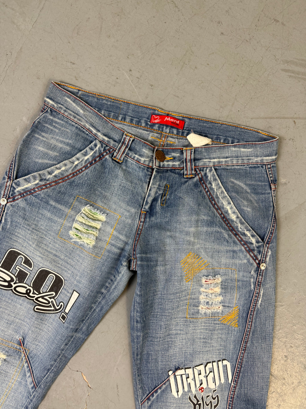 Y2K Phard low waist printed denim 