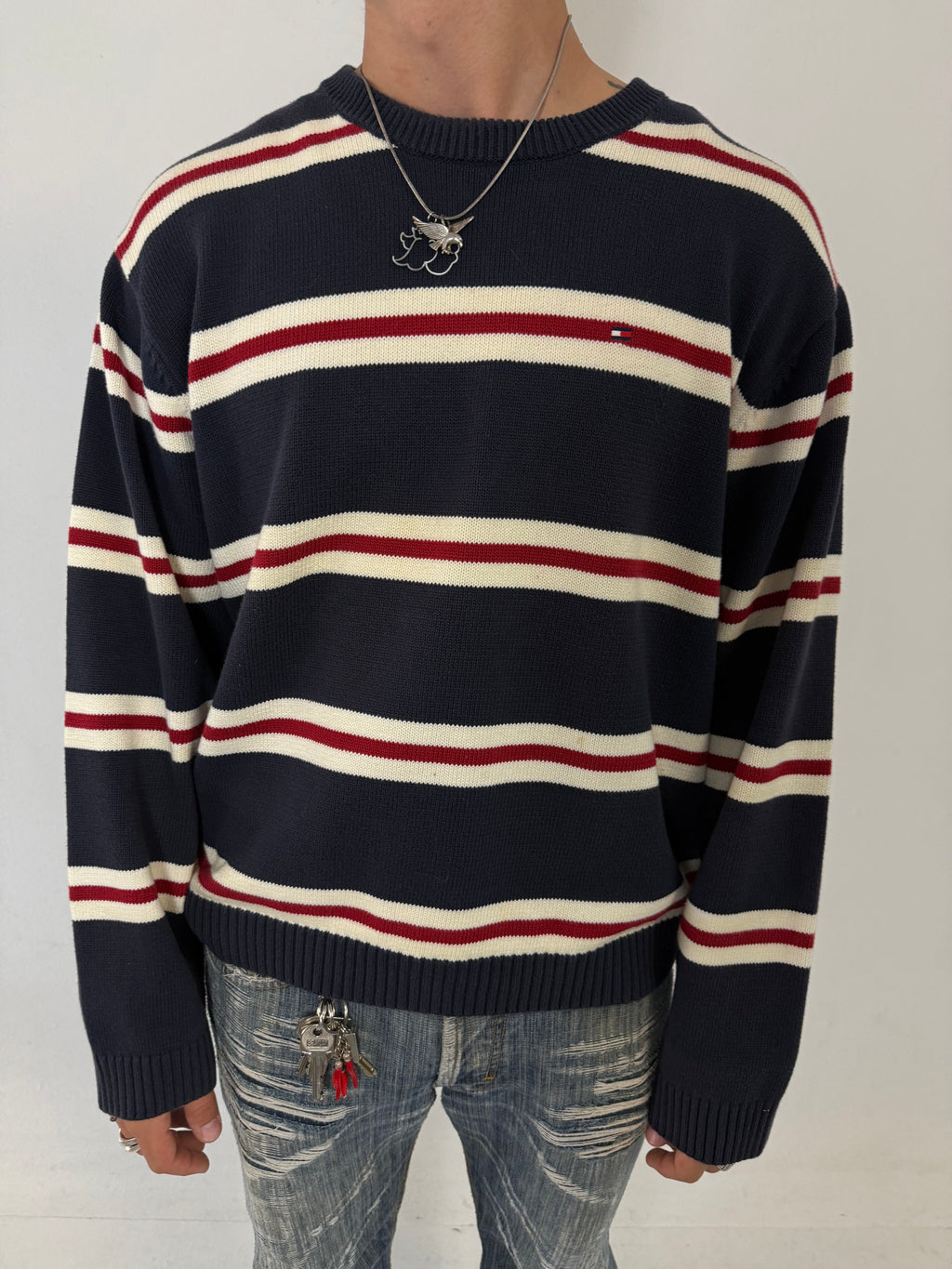 Vintage Tommy Hilfiger Striped Knit Sweater XL