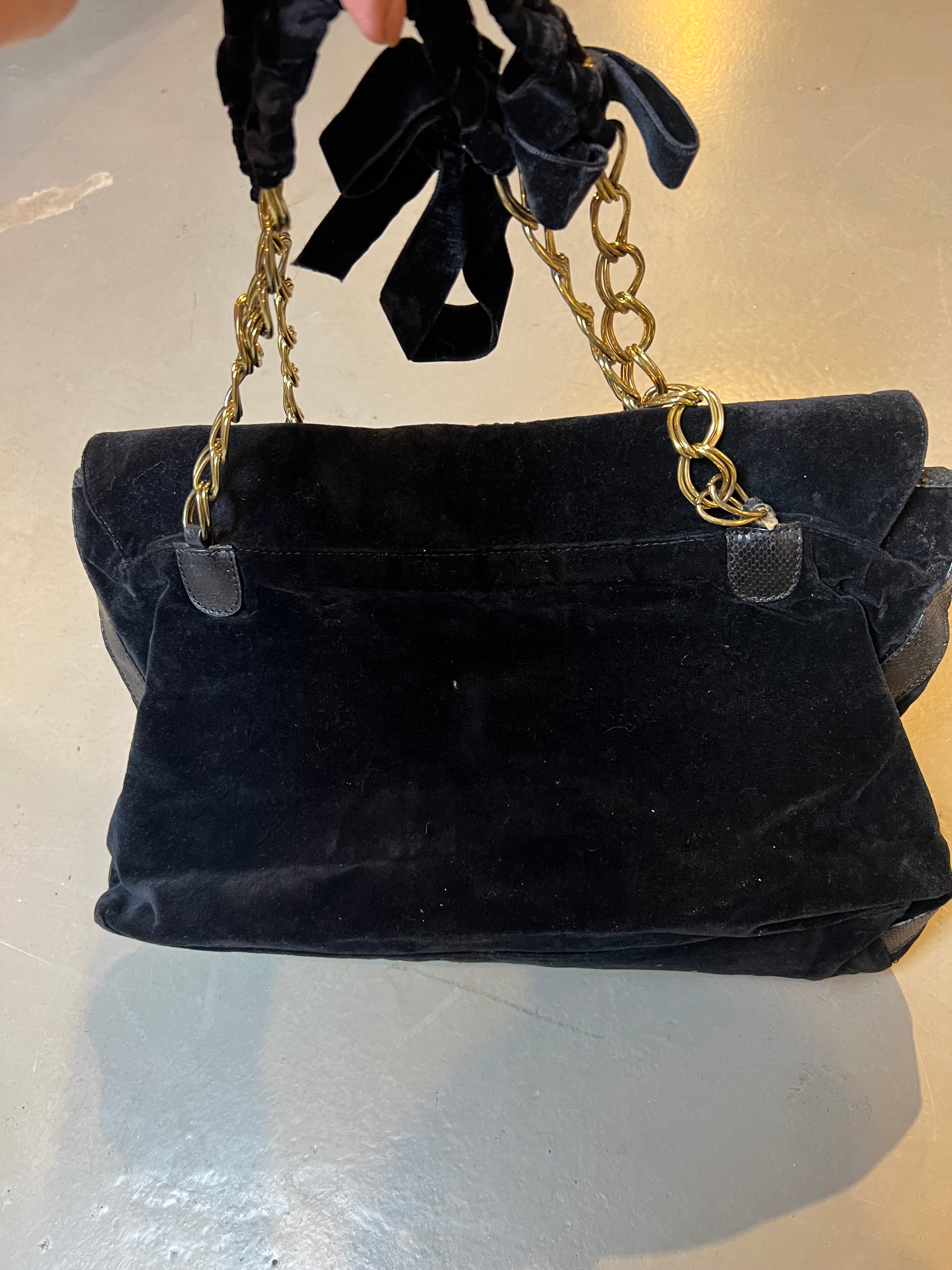 Vintage Just Cavalli Black Velvet Bag