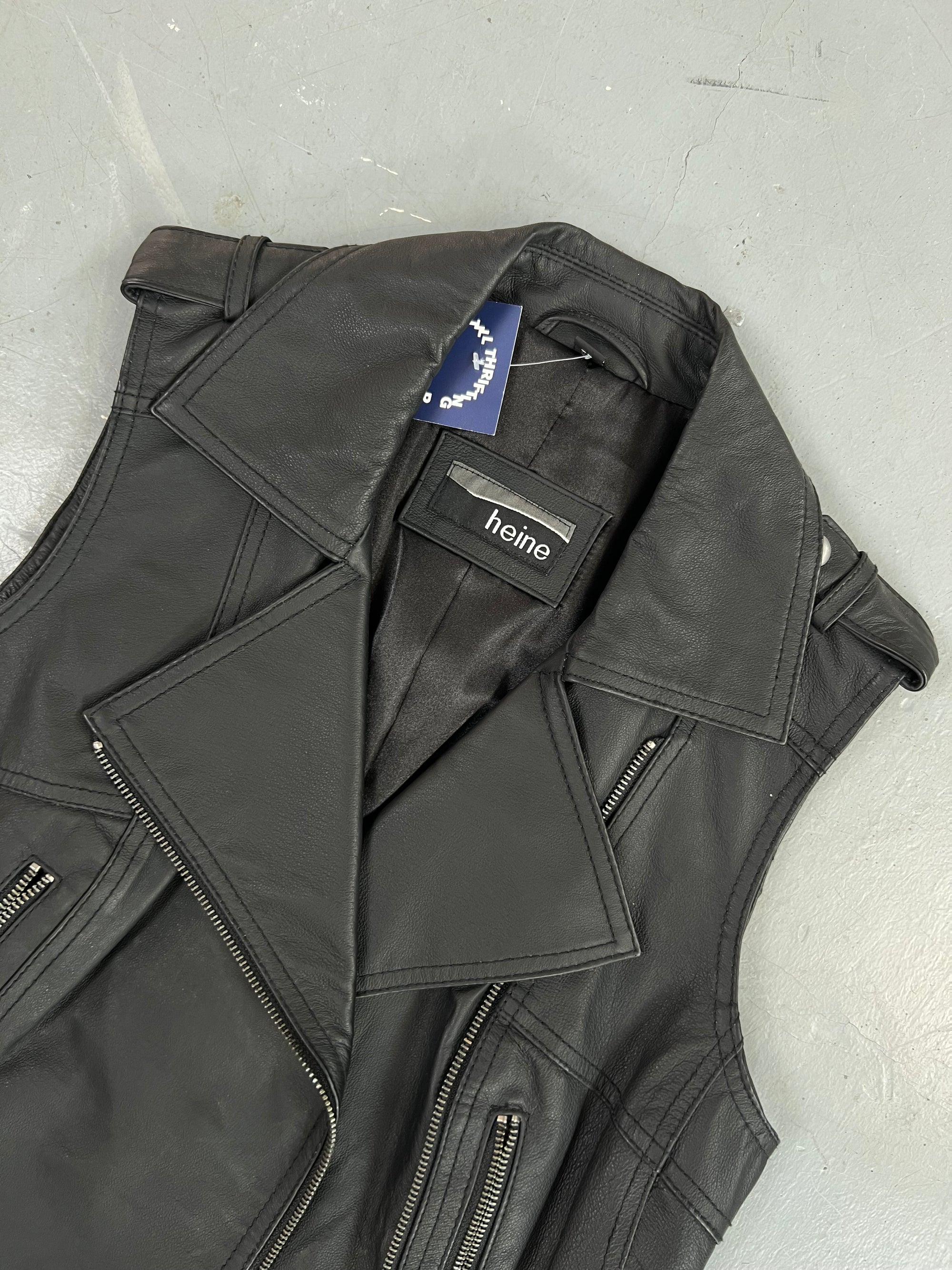 Vintage Black Leather Jacket S/M