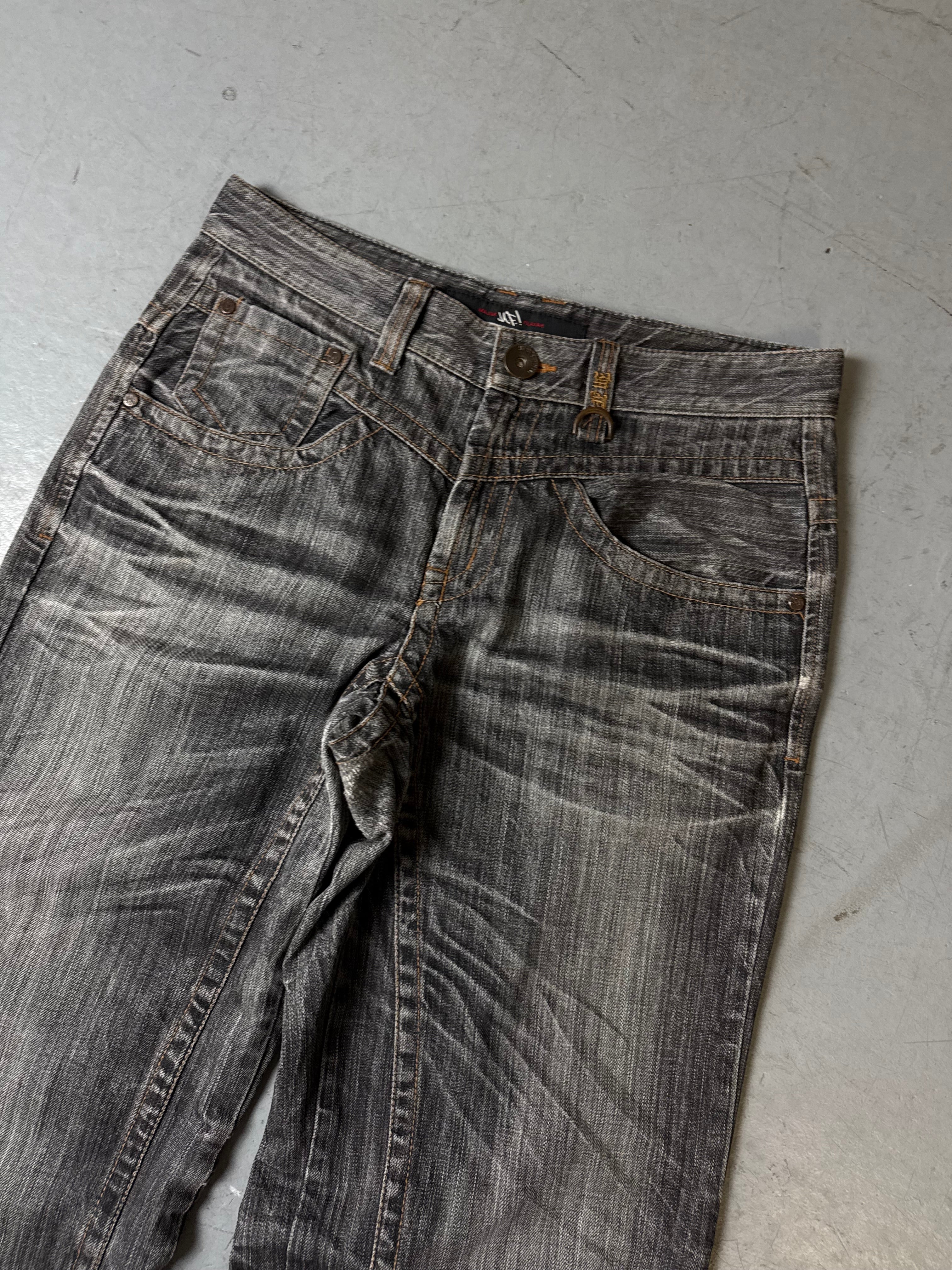 Detailbild von Vintage Majah Flavah Grey Baggy Denim with Backstitching M von vorne 