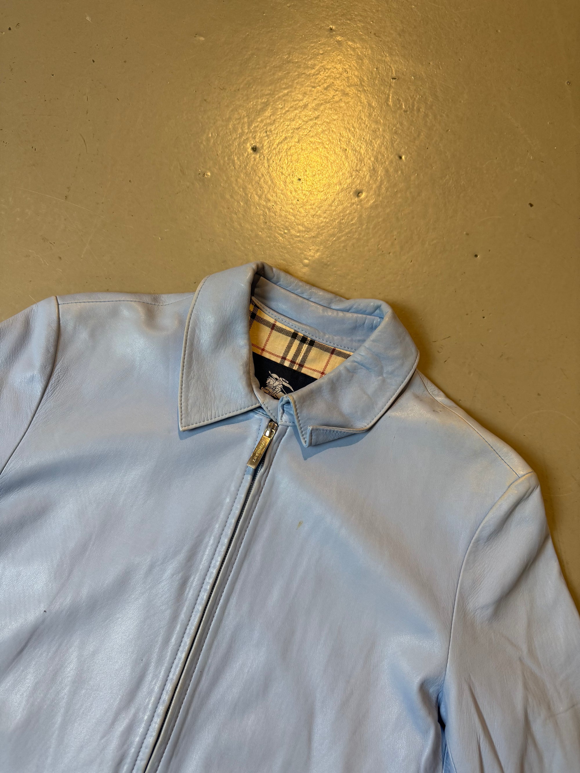 Vintage Babyblue Burberry Leather Jacket XS/S