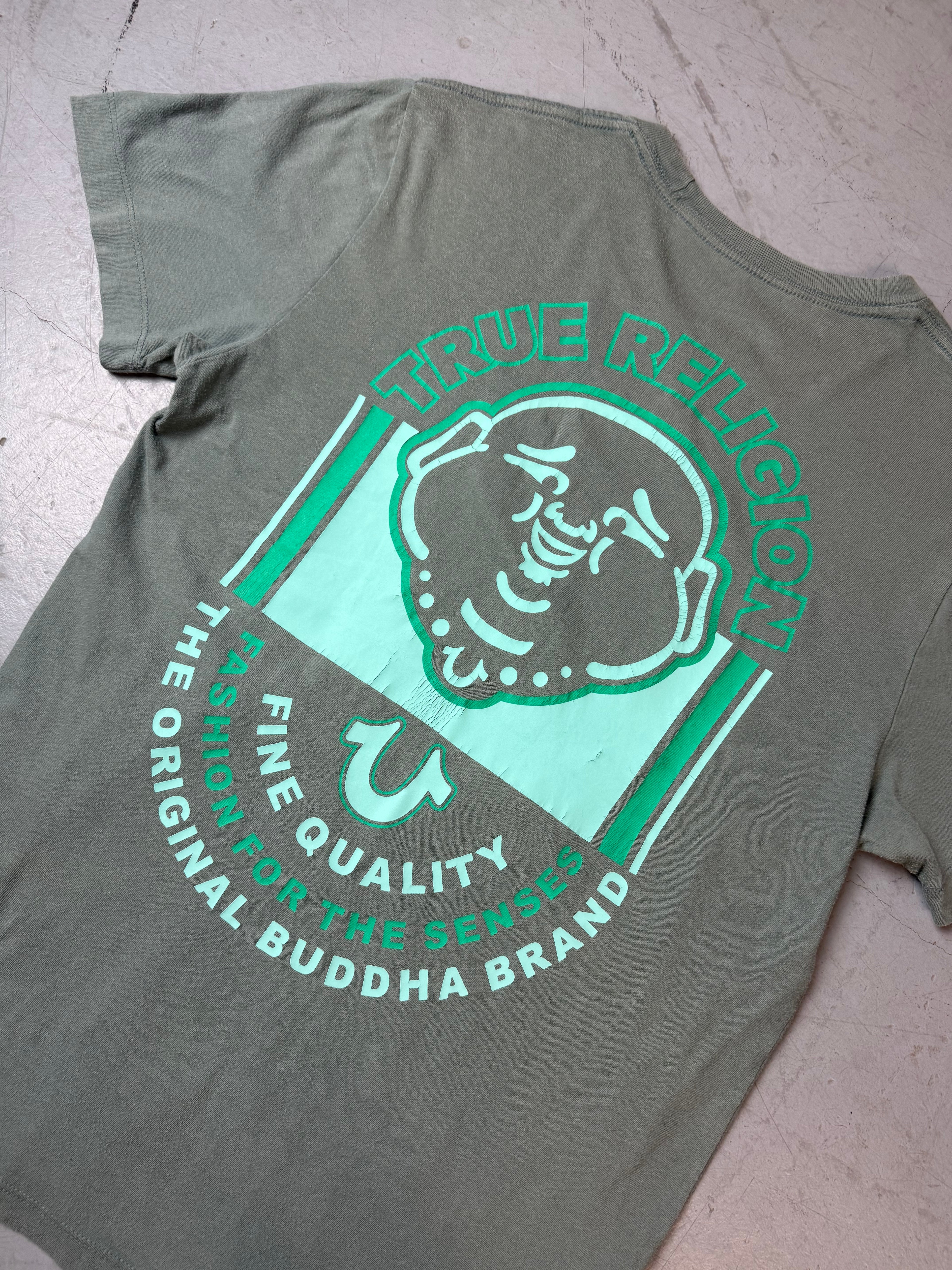 Detailbild von Vintage True Religion Blue/Grey Backprint T-Shirt M von hinten