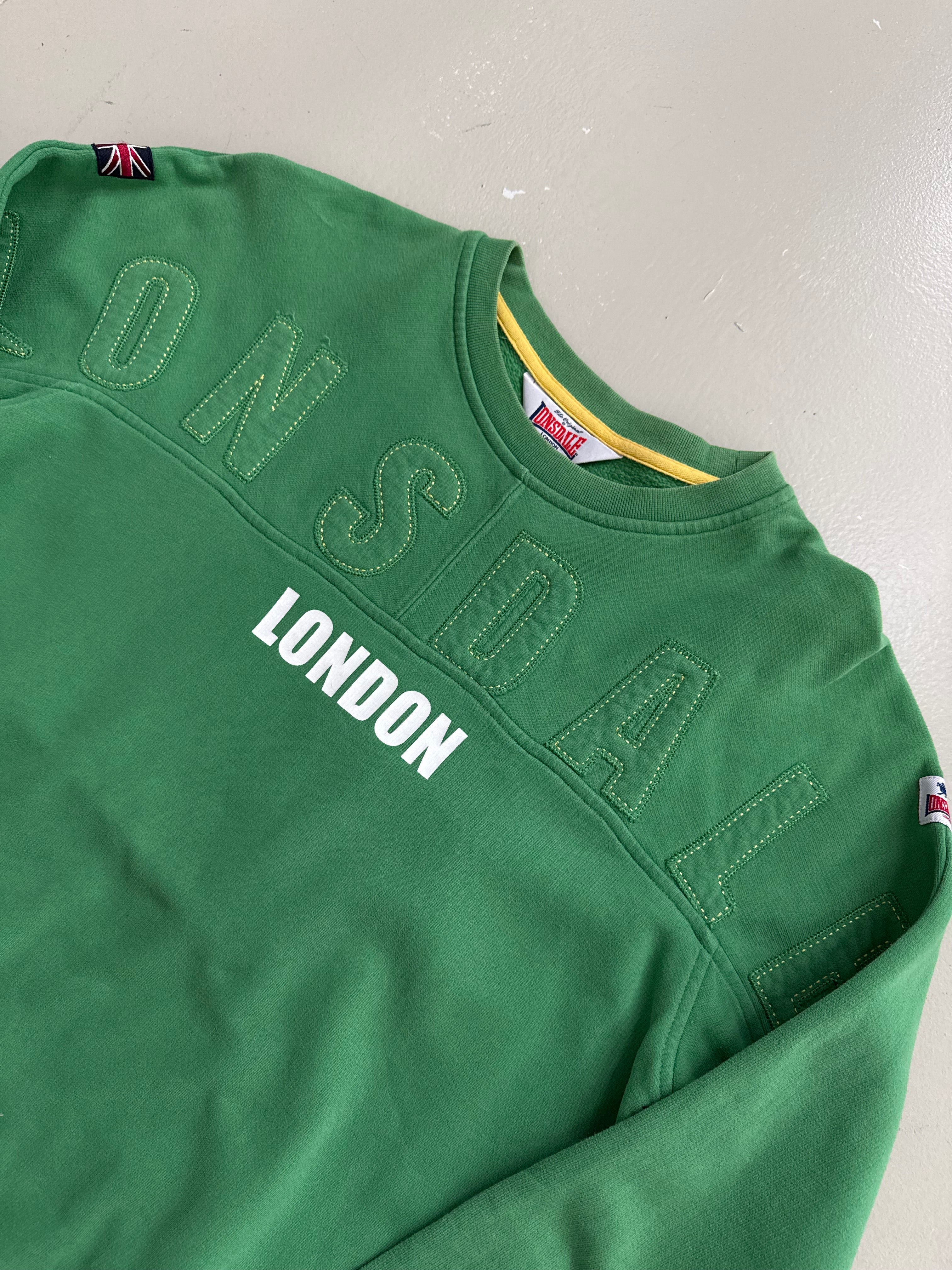 Vintage Lonsdale Green Printed Sweater M
