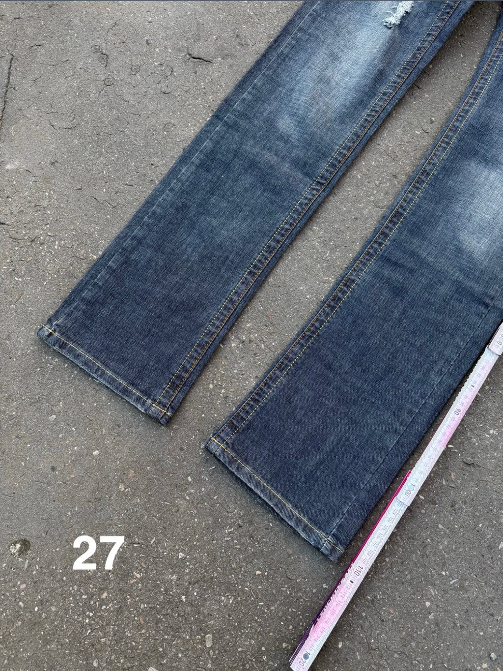 Y2K Laguna Beach „Huntington Beach“ Grey Blue Mid Waist Denim S/M-L + BOX