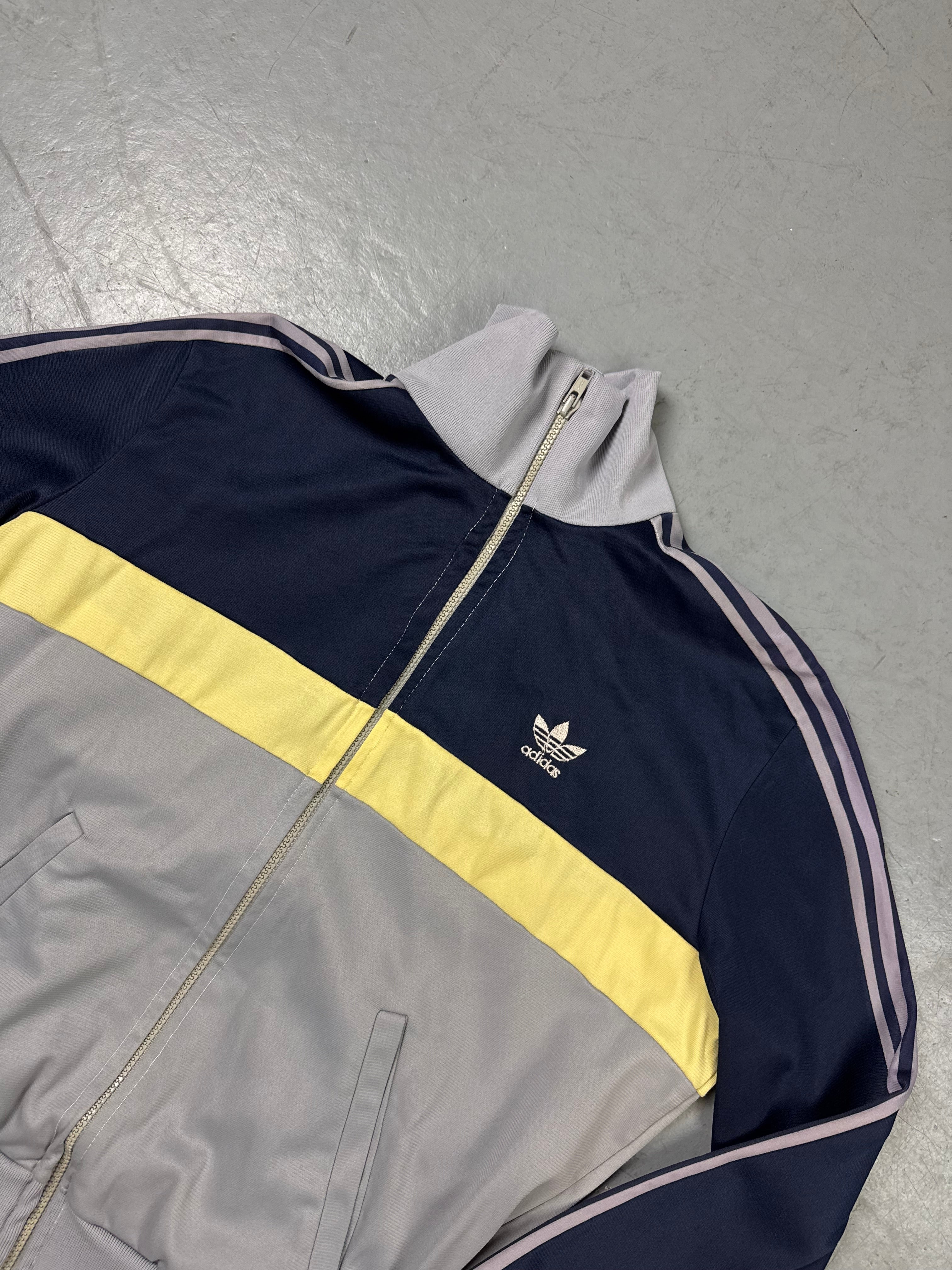 Vintage Adidas Blue and Grey Track Jacket M