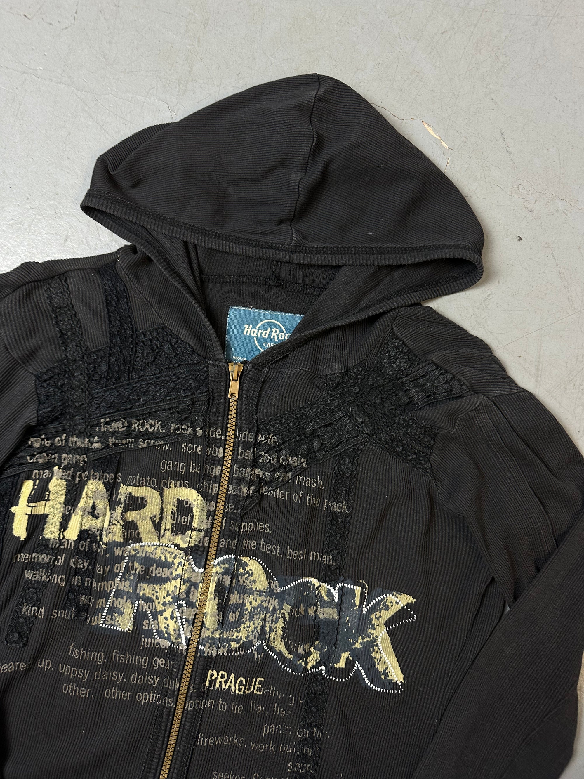 Vintage Hard Rock Café Prague Goth Zipper M/L