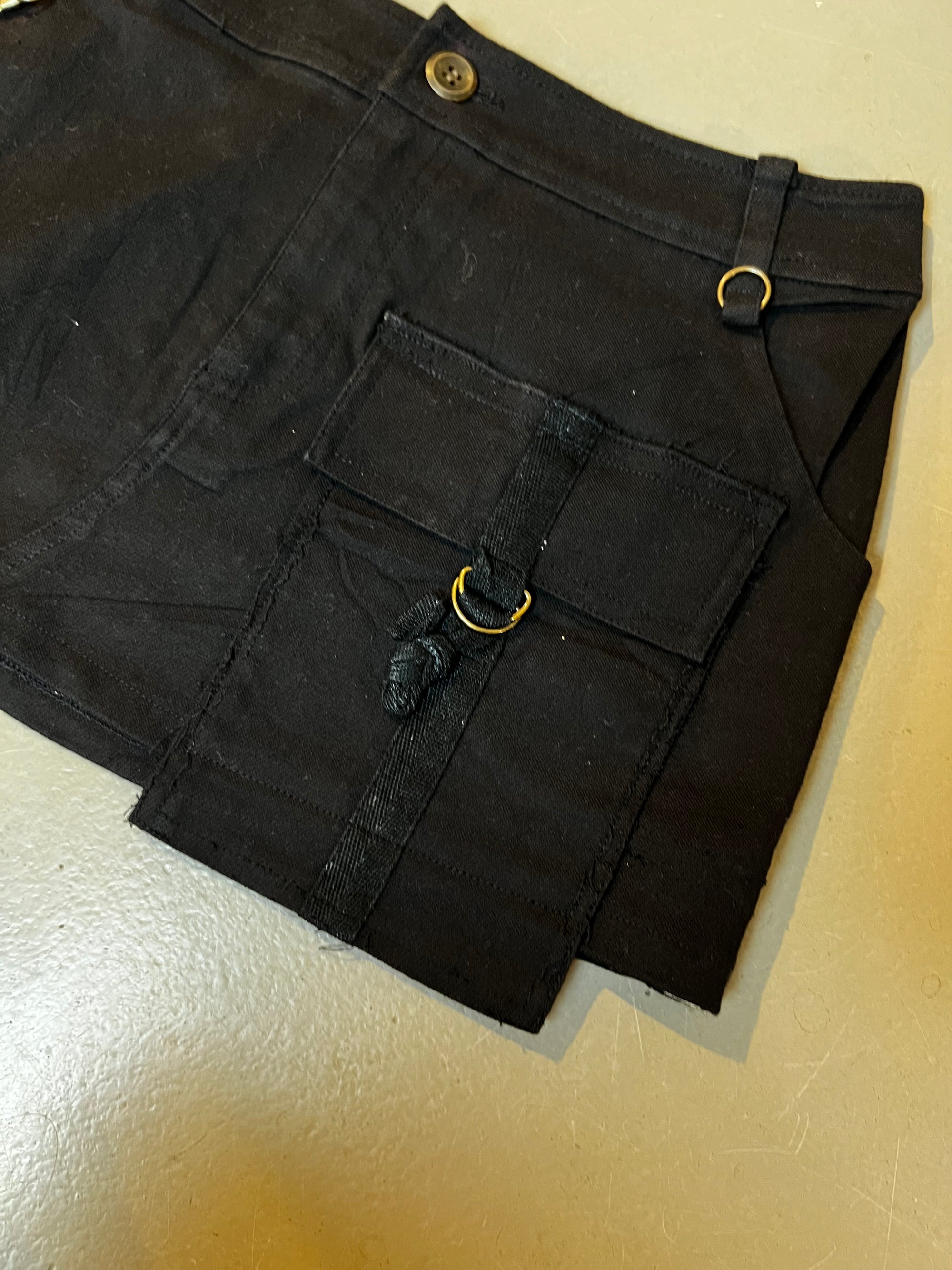 Vintage Black Mini Skirt with Chain S