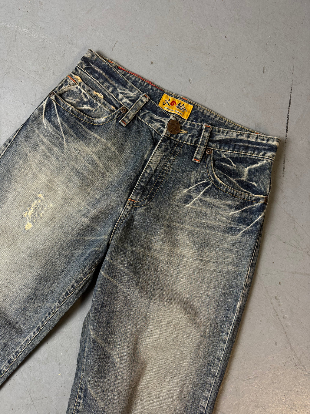 Vintage Nippon Blue Japanese Printed Denim M