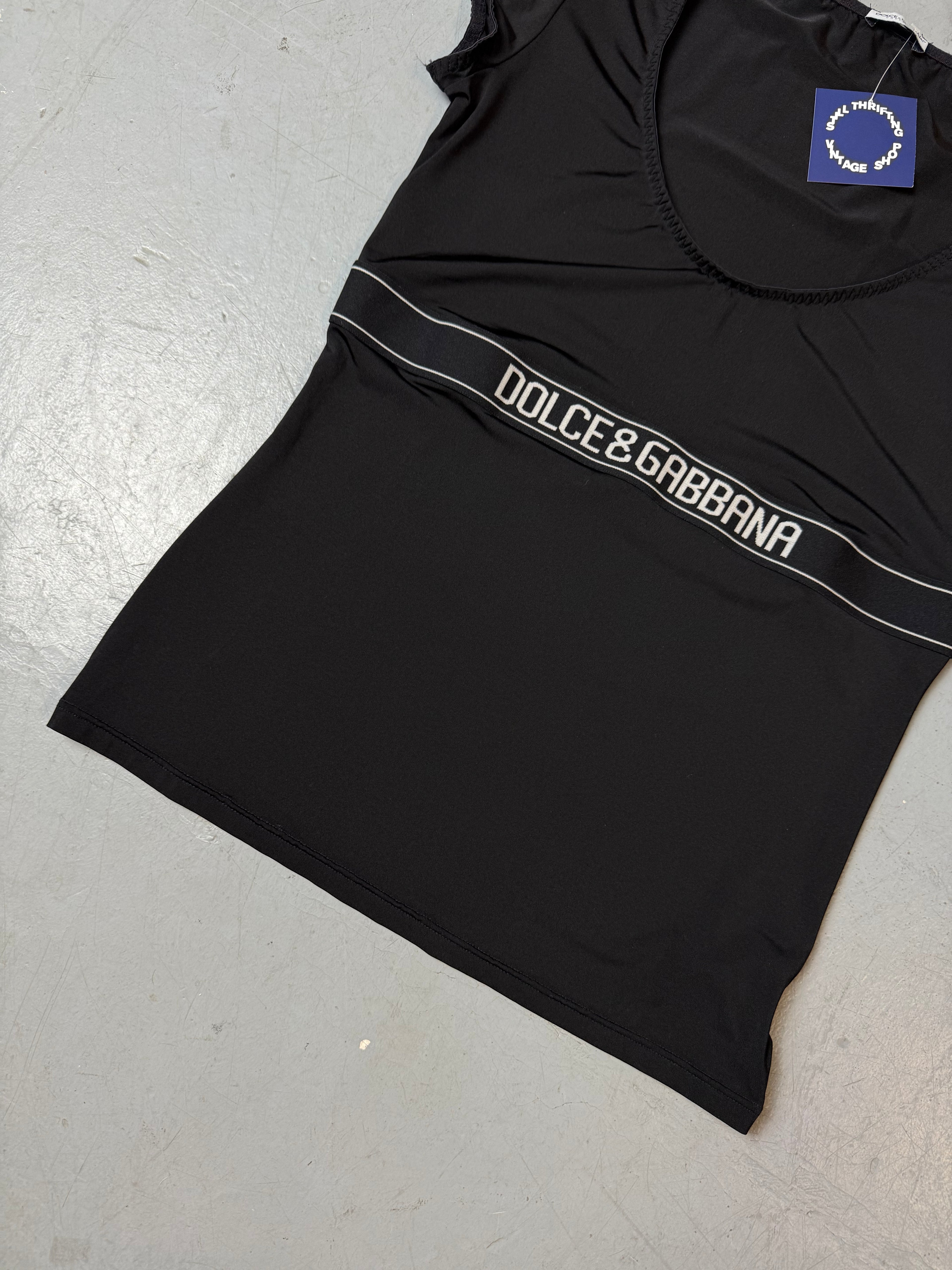 Vintage Dolce&Gabbana Black Logo Top M