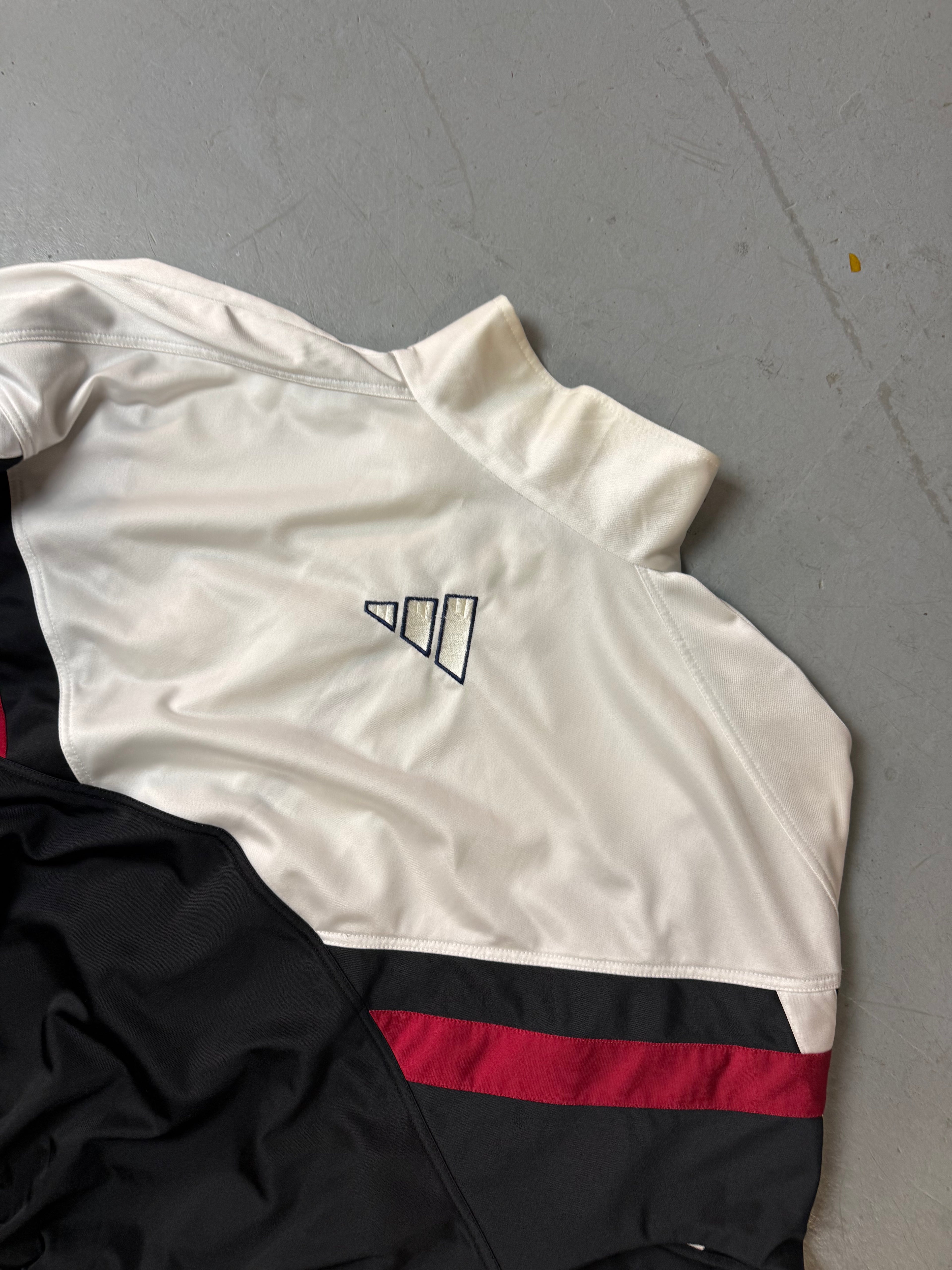 Vintage Adidas White and Black Trackjacket XL