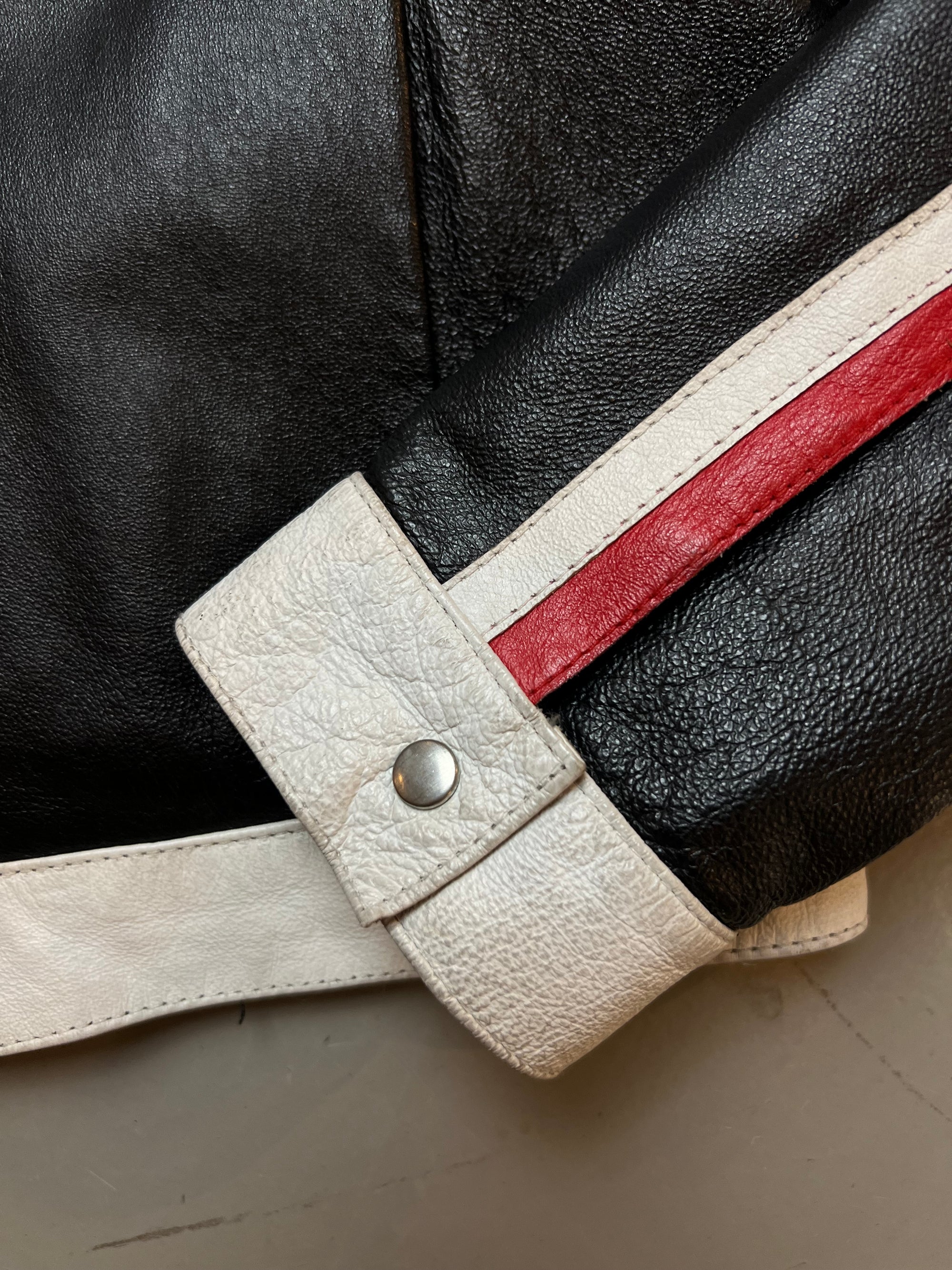 Produkt Bild Vintage Leather Racing Jacket Black s von Detail Ärmel