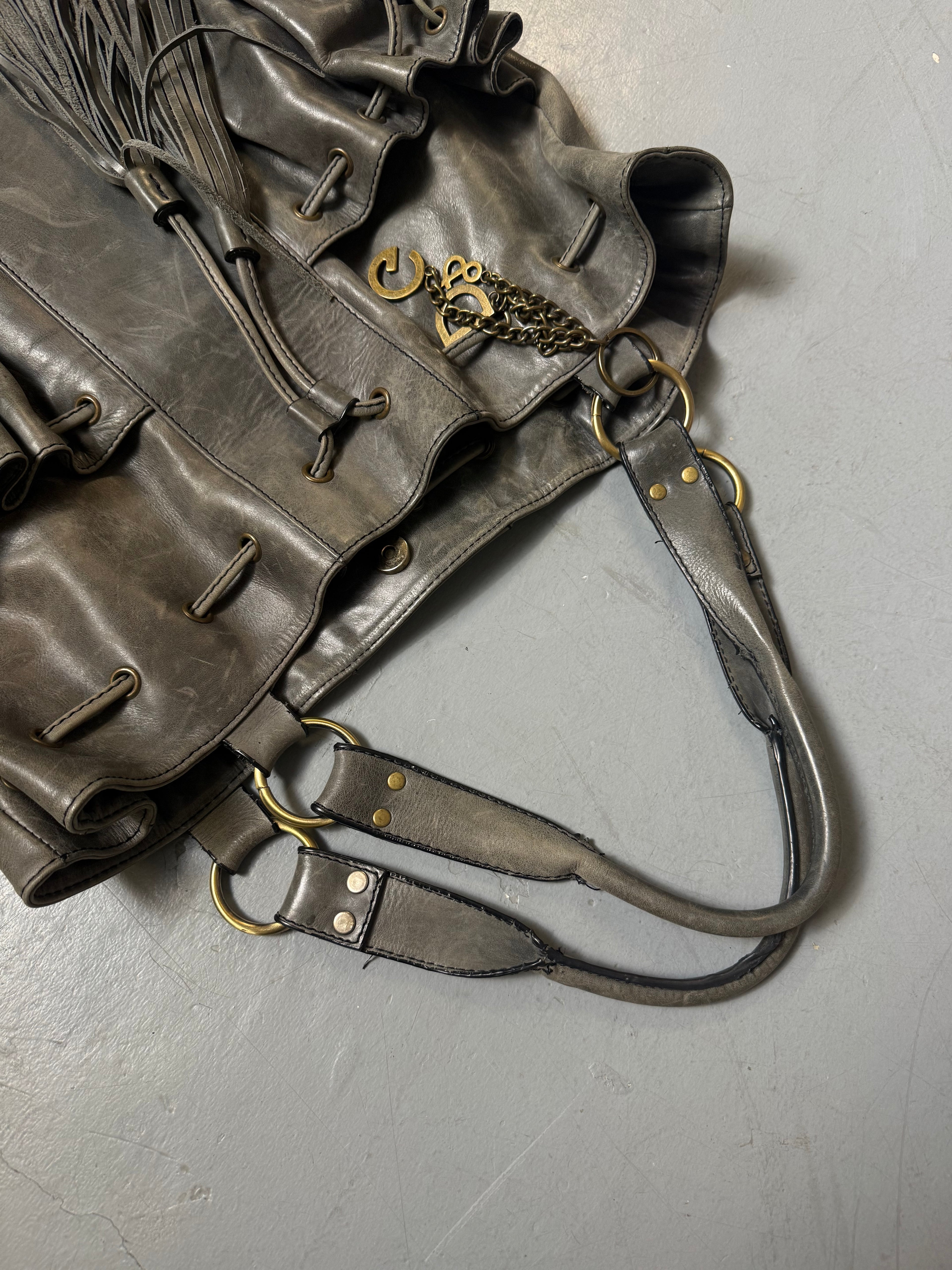 Vintage Dolce&Gabbana Grey Leather Handbag