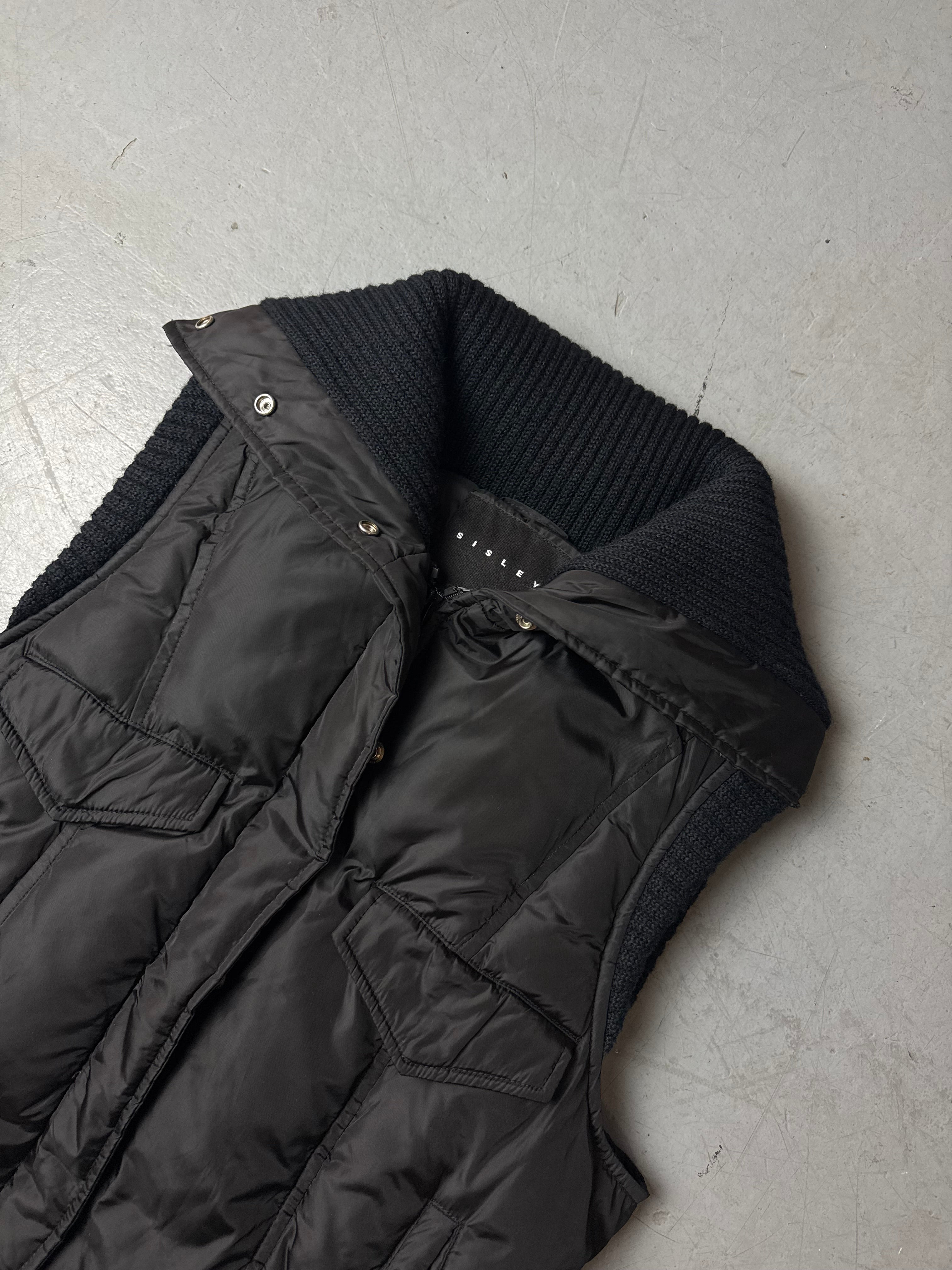 Schwarze Puffer Weste y2k vintage Sisley 