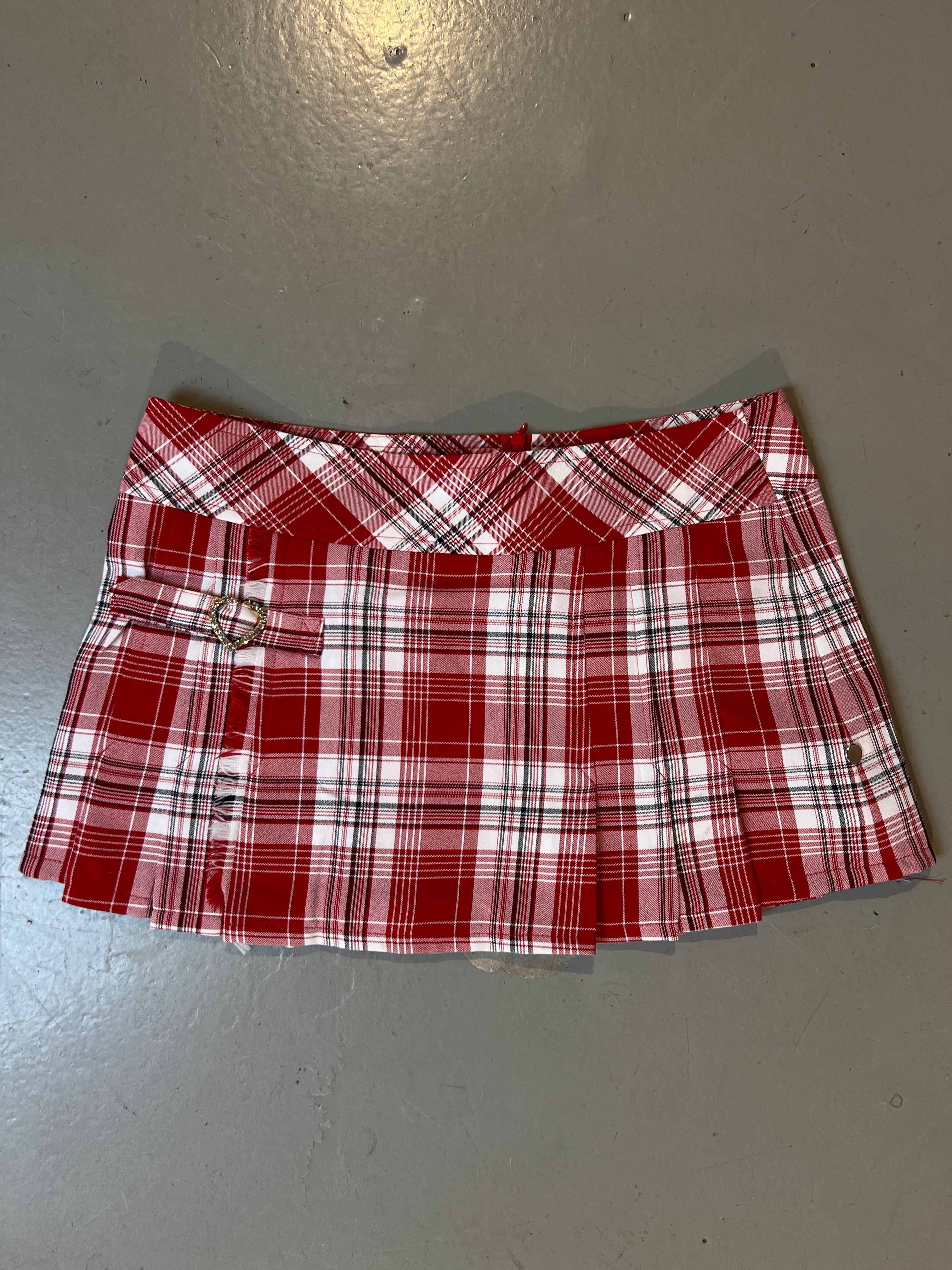 Vintage Red Checkered Skirt S/M