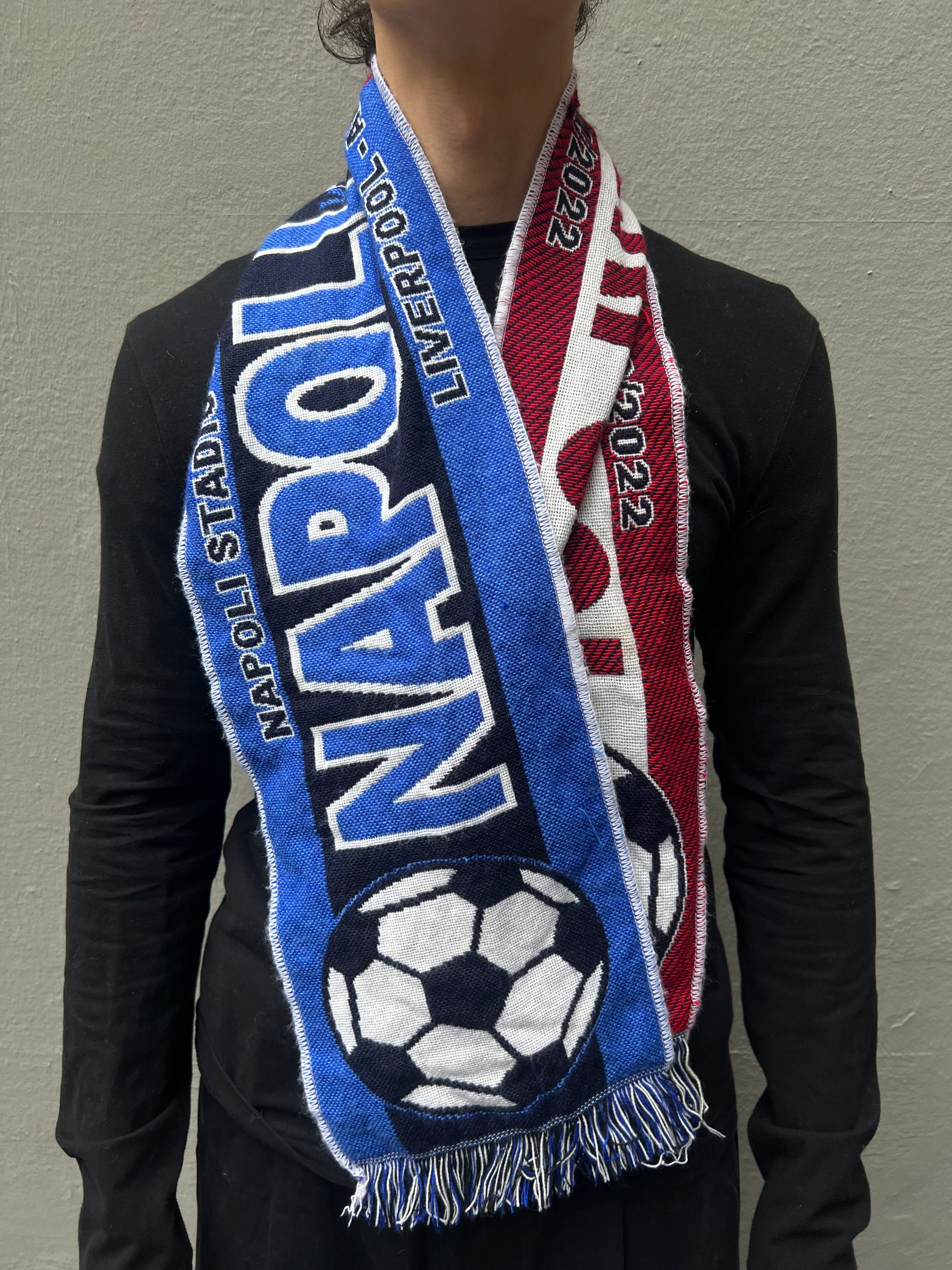 Vintage Napoli Liverpool Soccer Scarf