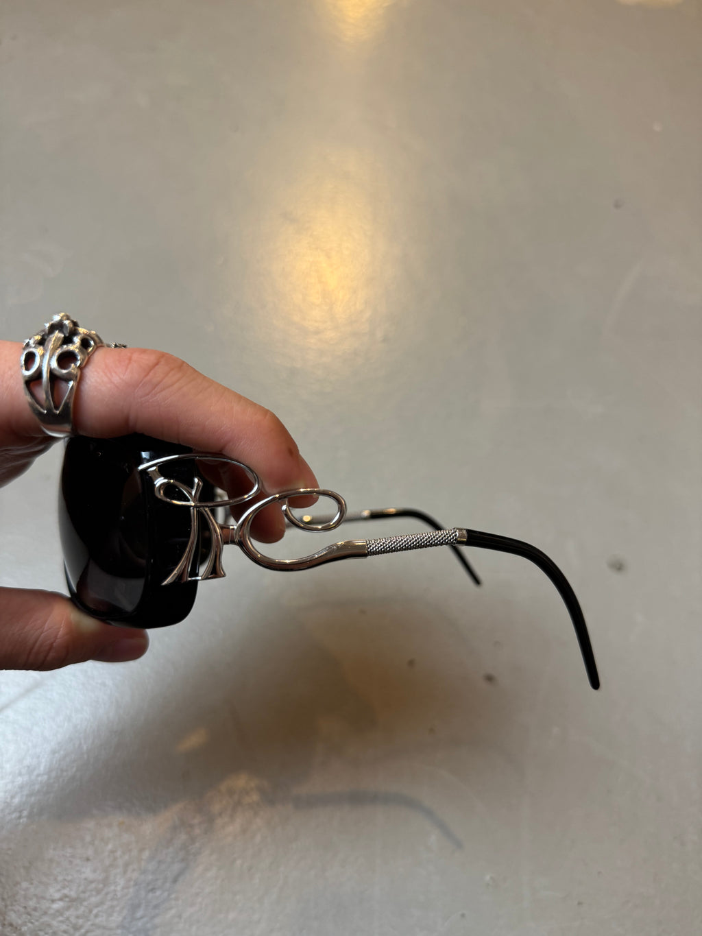 Vintage Roberto Cavalli Black and Silver Sunglasses
