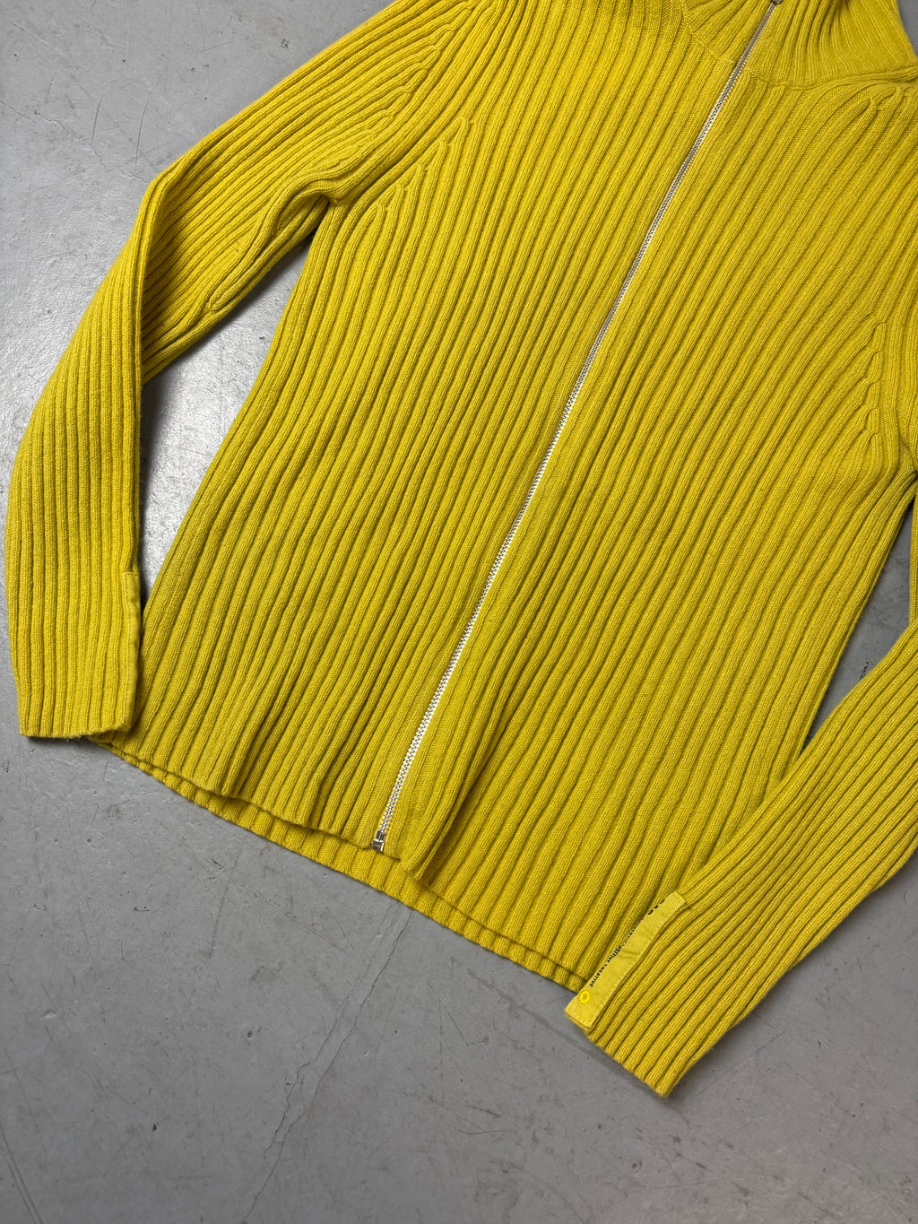 Vintage GAS Yellow Knit Zip Up M