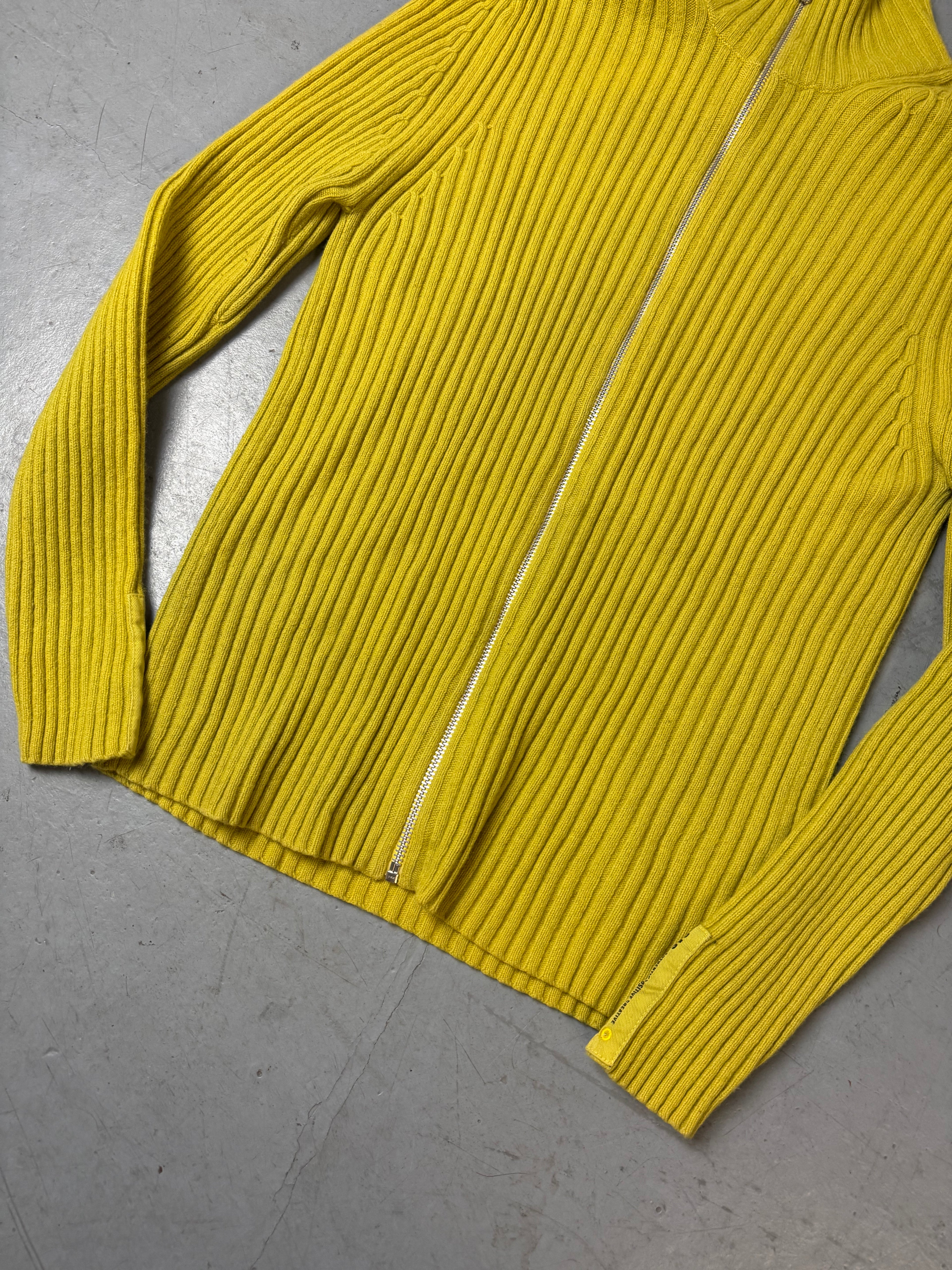Vintage GAS Yellow Knit Zip Up M