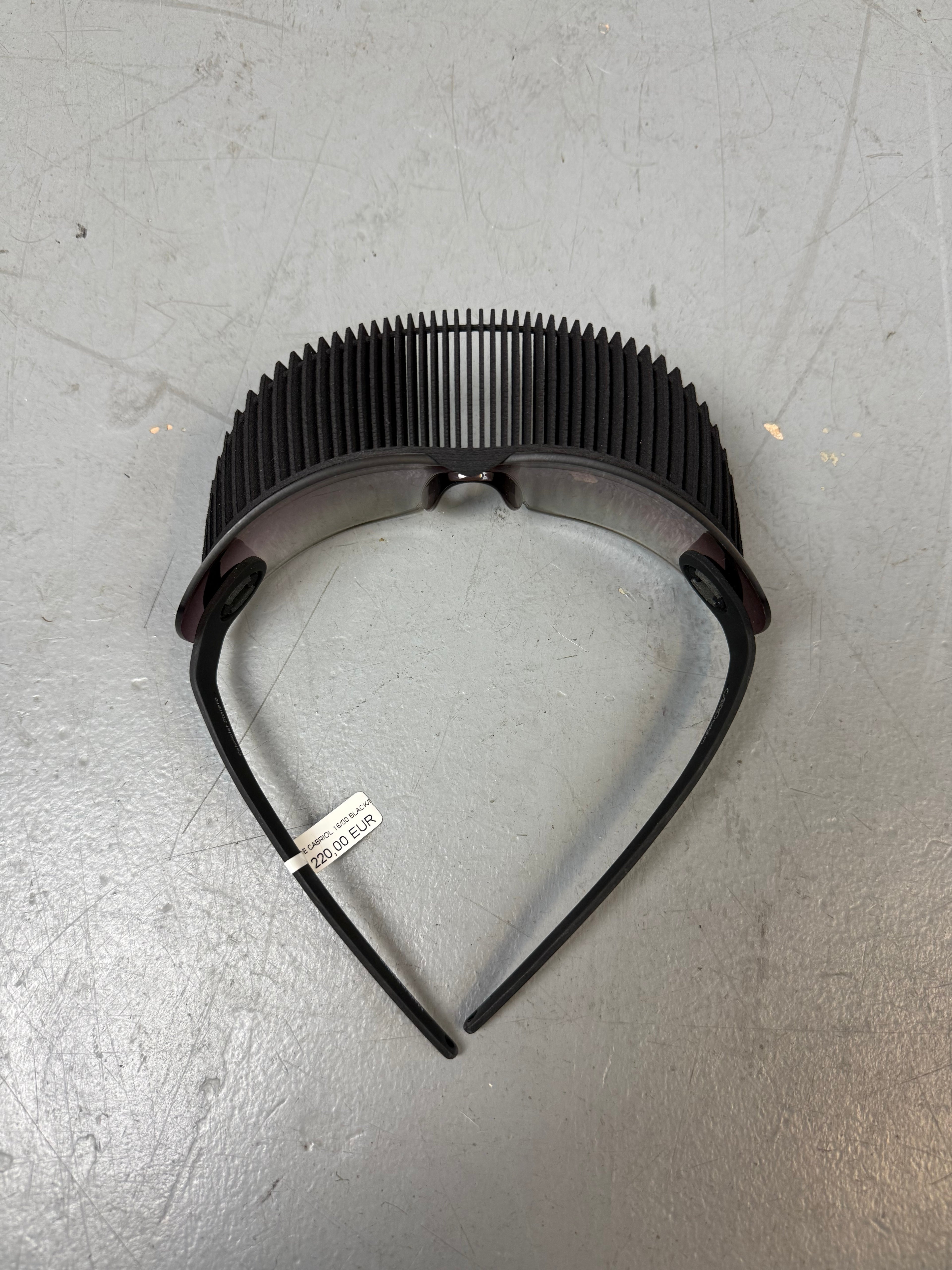 Eine Sonnenbrille von Hoet mit kleinem Schirm über den Gläsern 