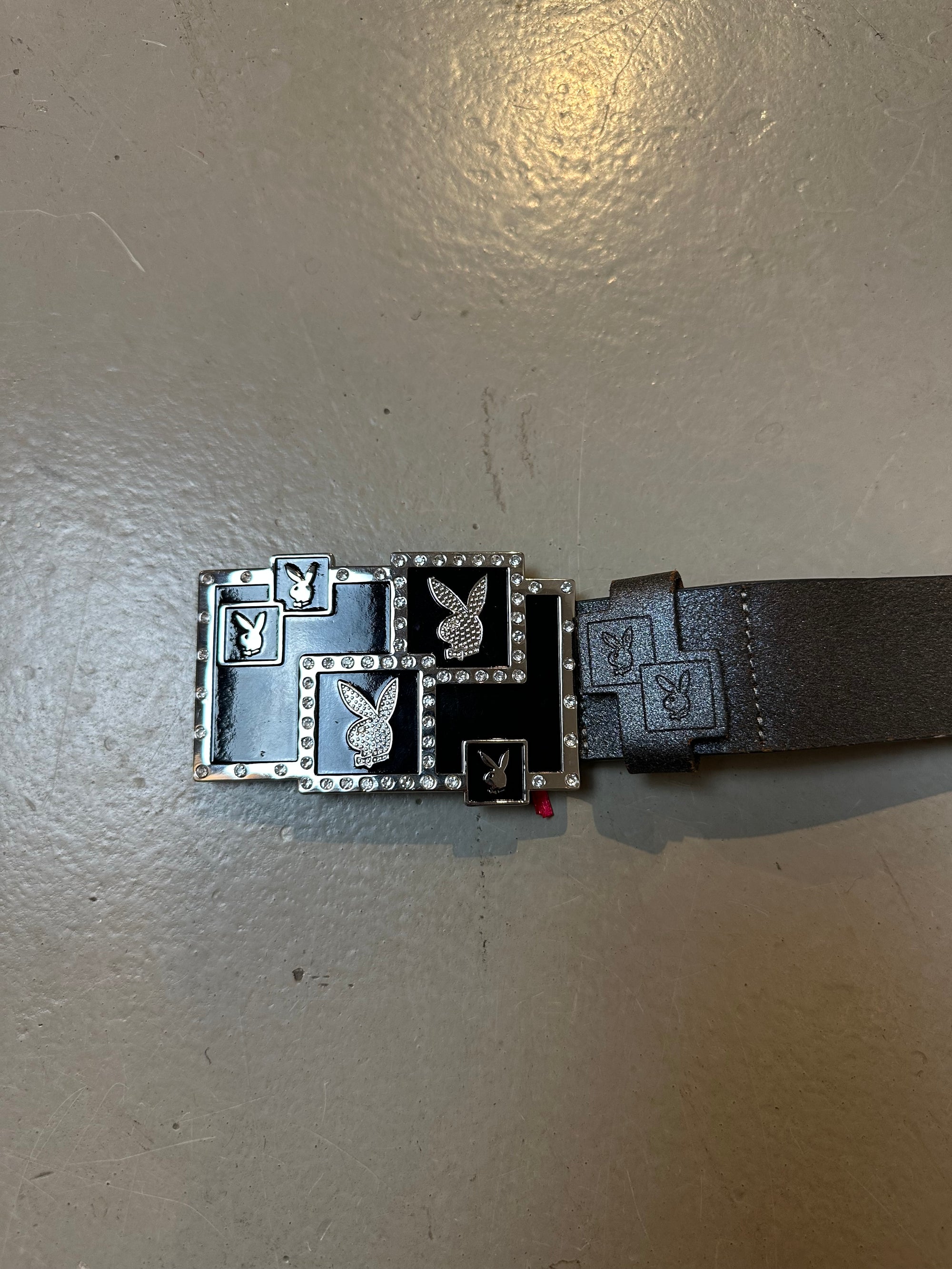 Vintage Playboy Big Buckle Leather Belt