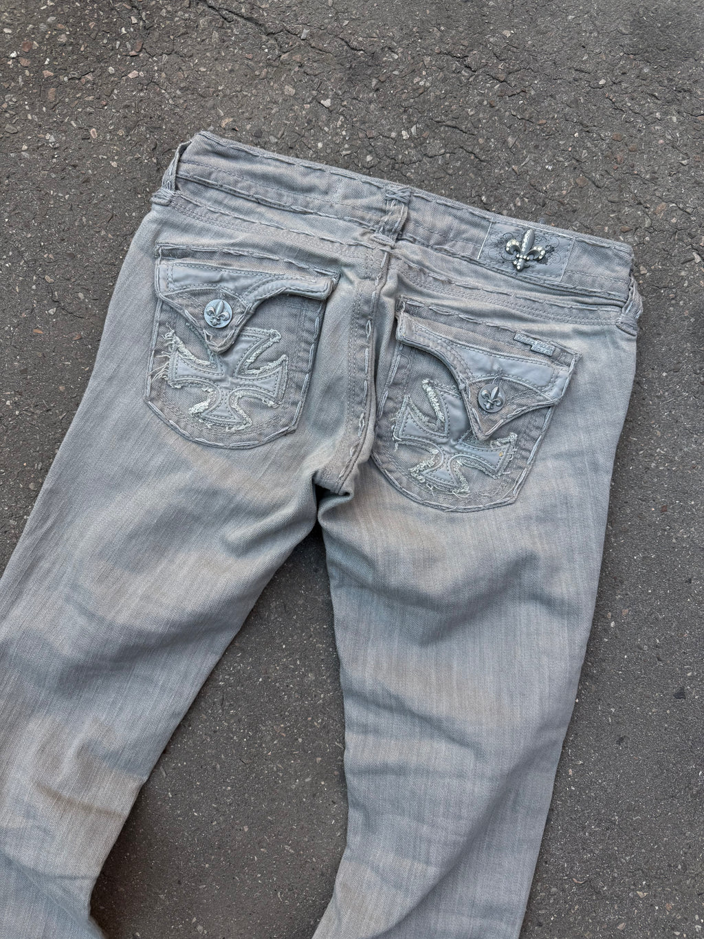 Y2K Laguna Beach „Dana Point“ Grey Low Waist Denim für Damen. Y2K 2000s Fashion
