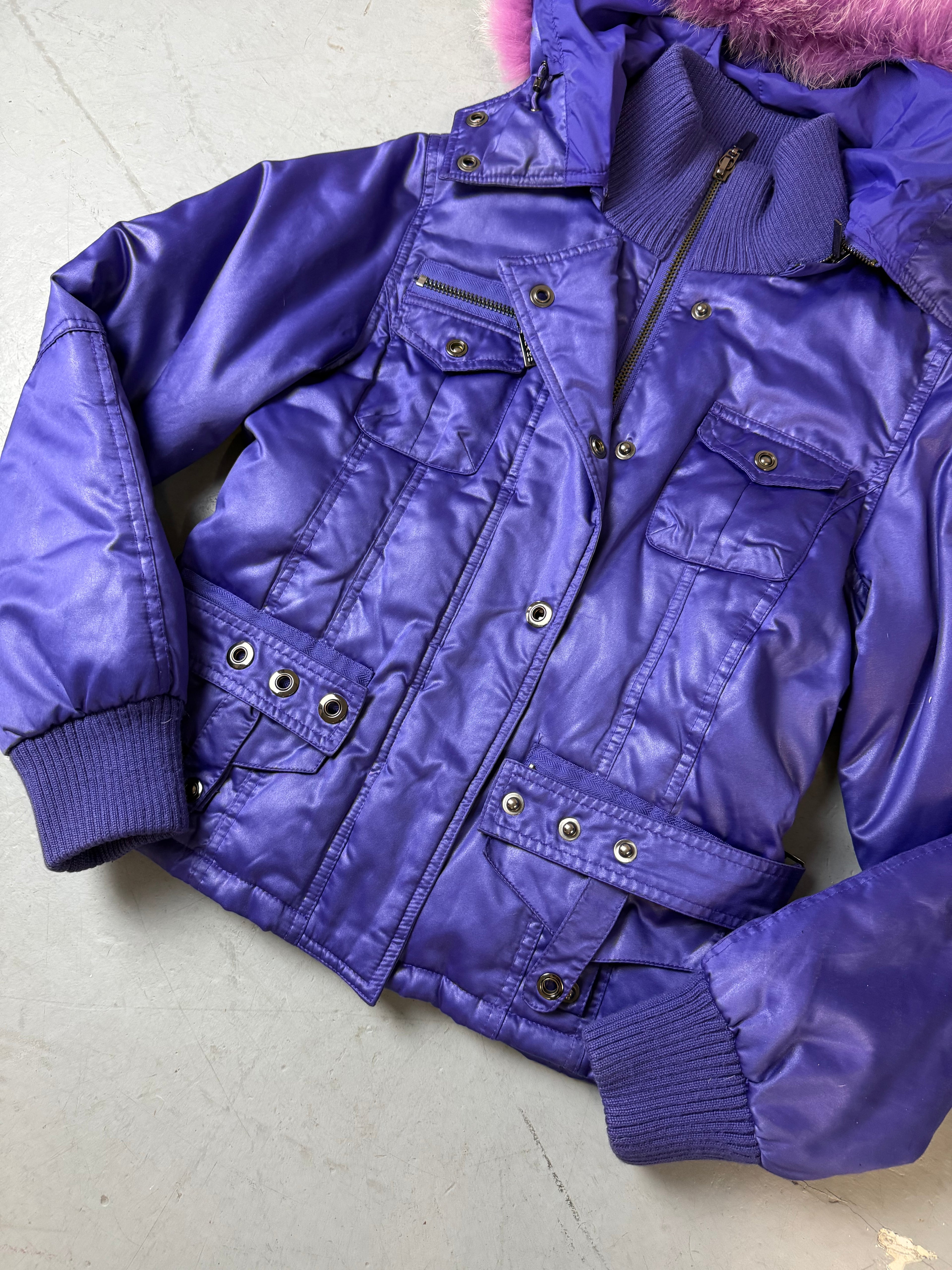 Vintage Phard Lila Daunenjacke. Y2K 2000s Fashion 