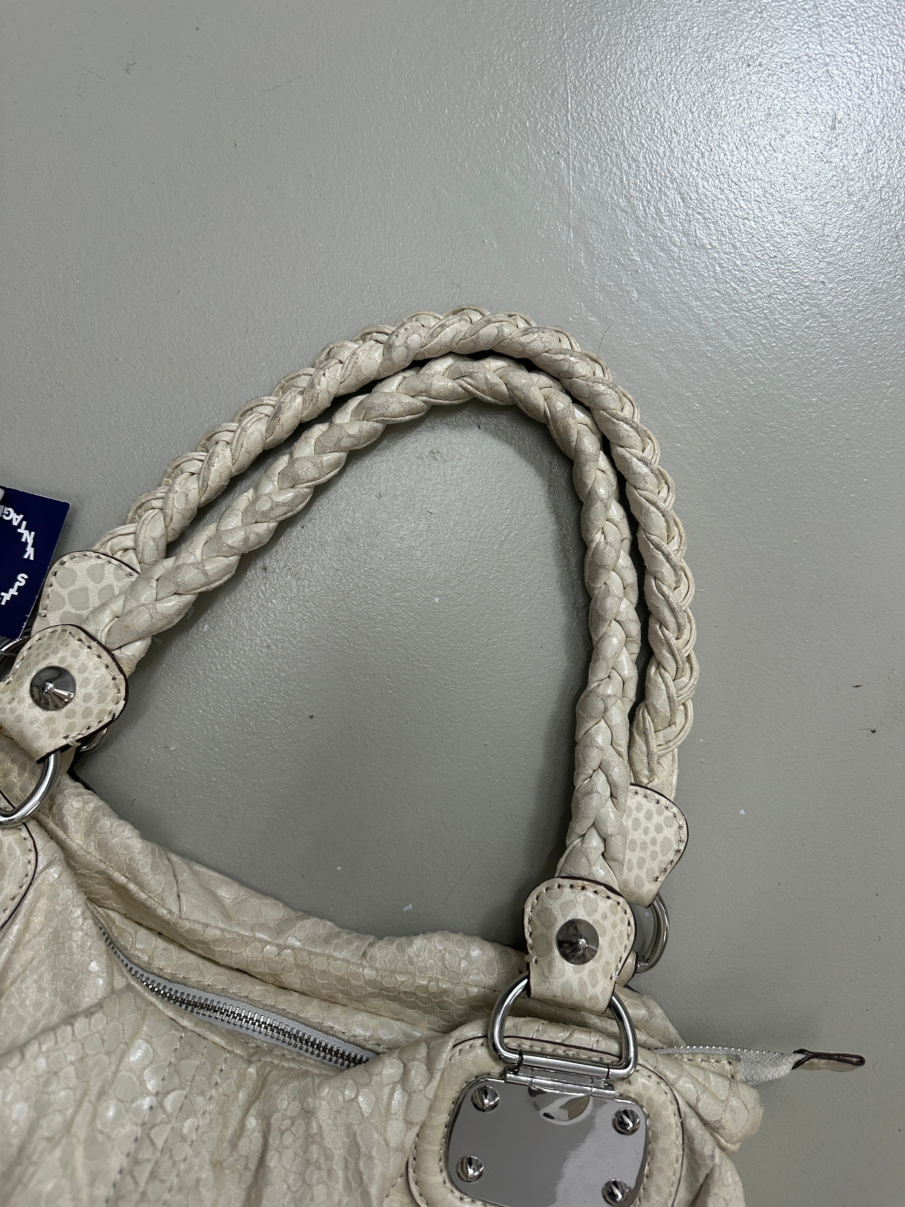 Vintage Guess Cream Snake Optic Bag Für Damen.Y2K Second Hand 2000s Fashion 