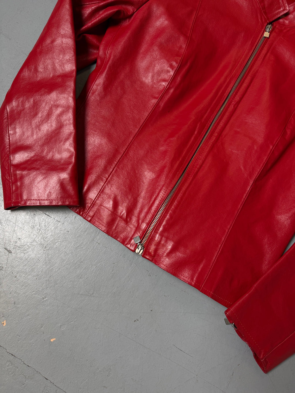 Vintage Vitulli Red Italian Leather Jacket M