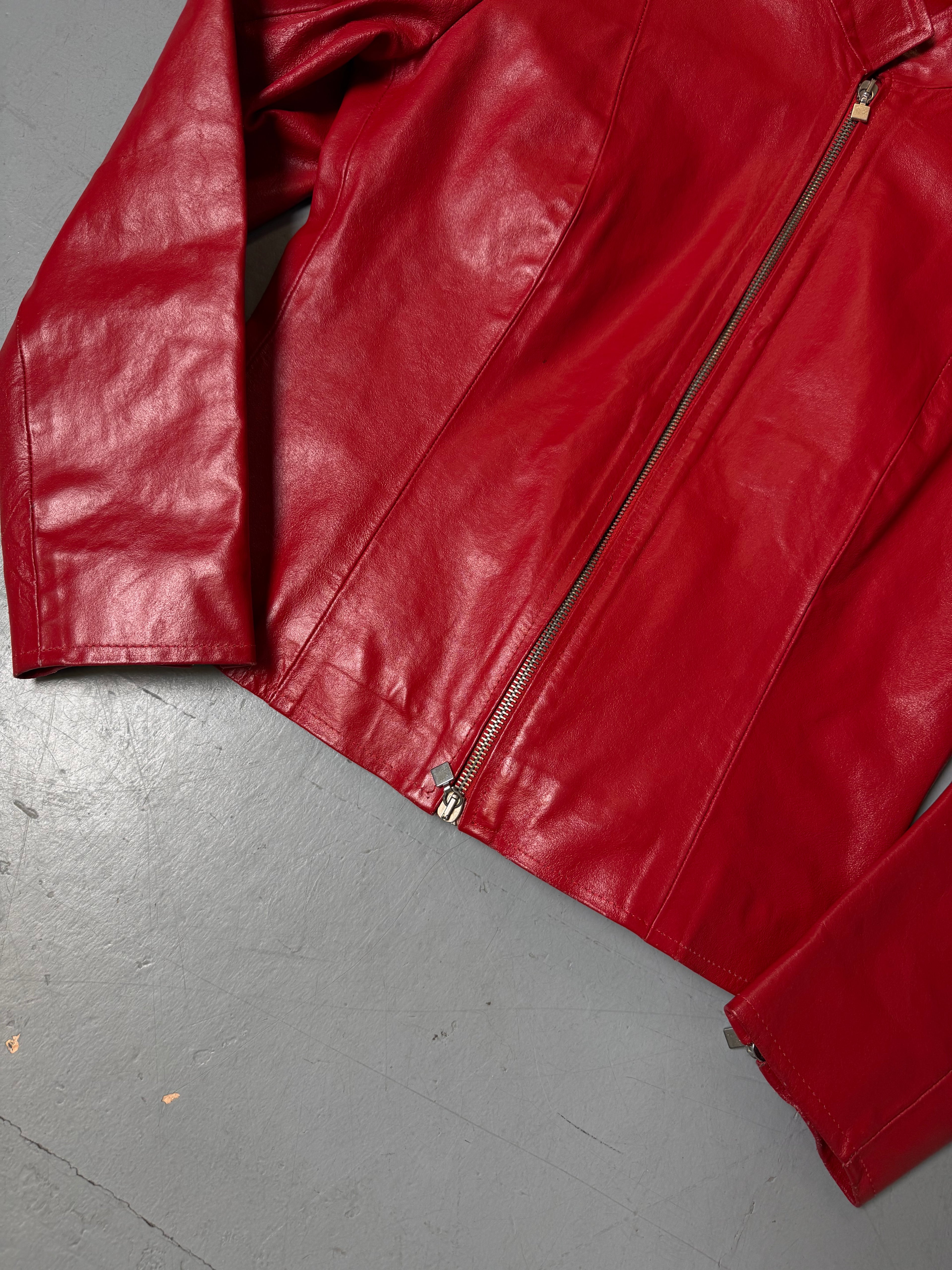 Vintage Vitulli Red Italian Leather Jacket M