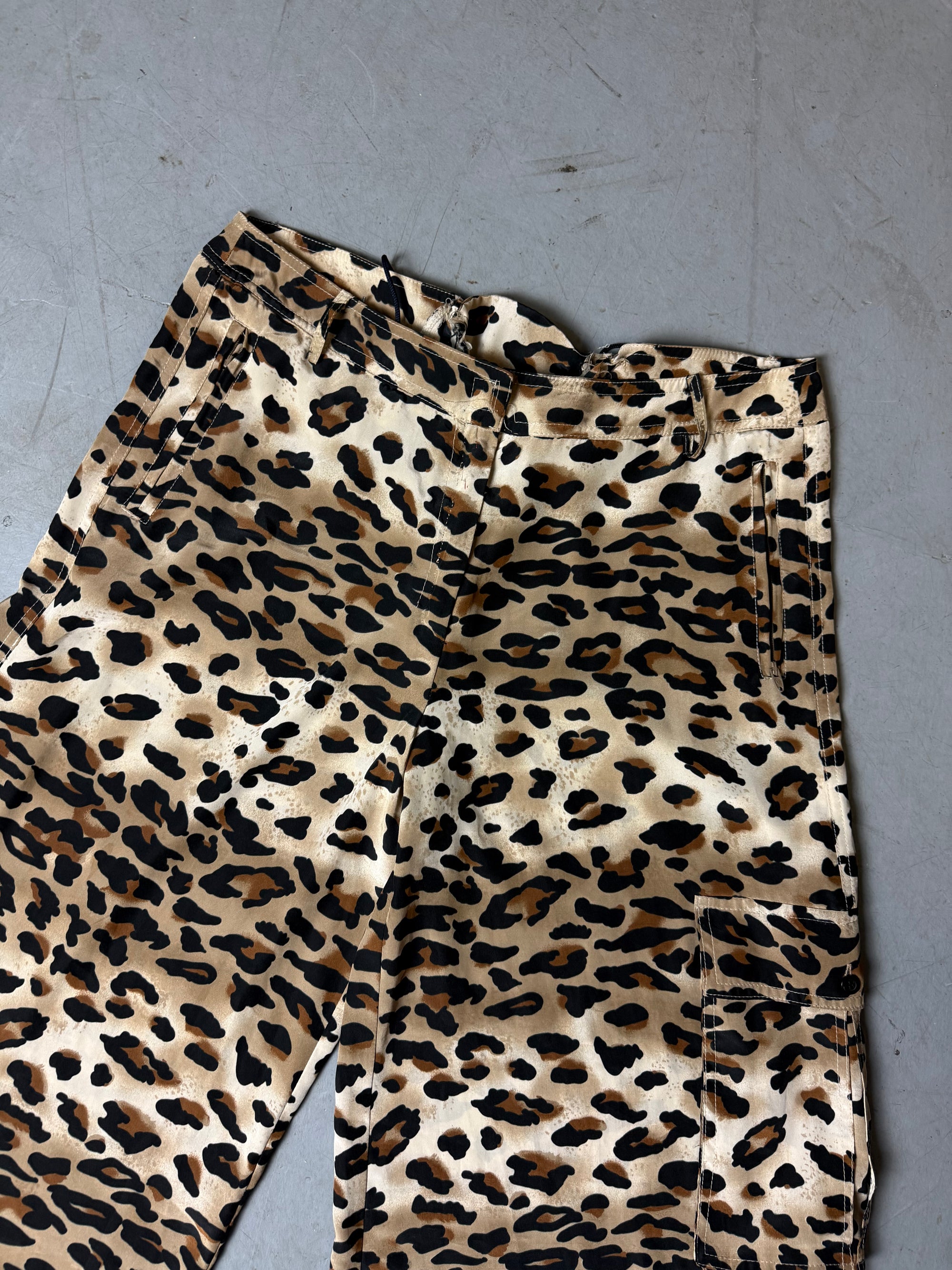 Vintage Leo Print Wide Leg Pants M/L