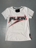 Vintage Philipp Plein Rhinestone Print T-Shirt für Damen. Y2K Secondhand 2000s Fashion.