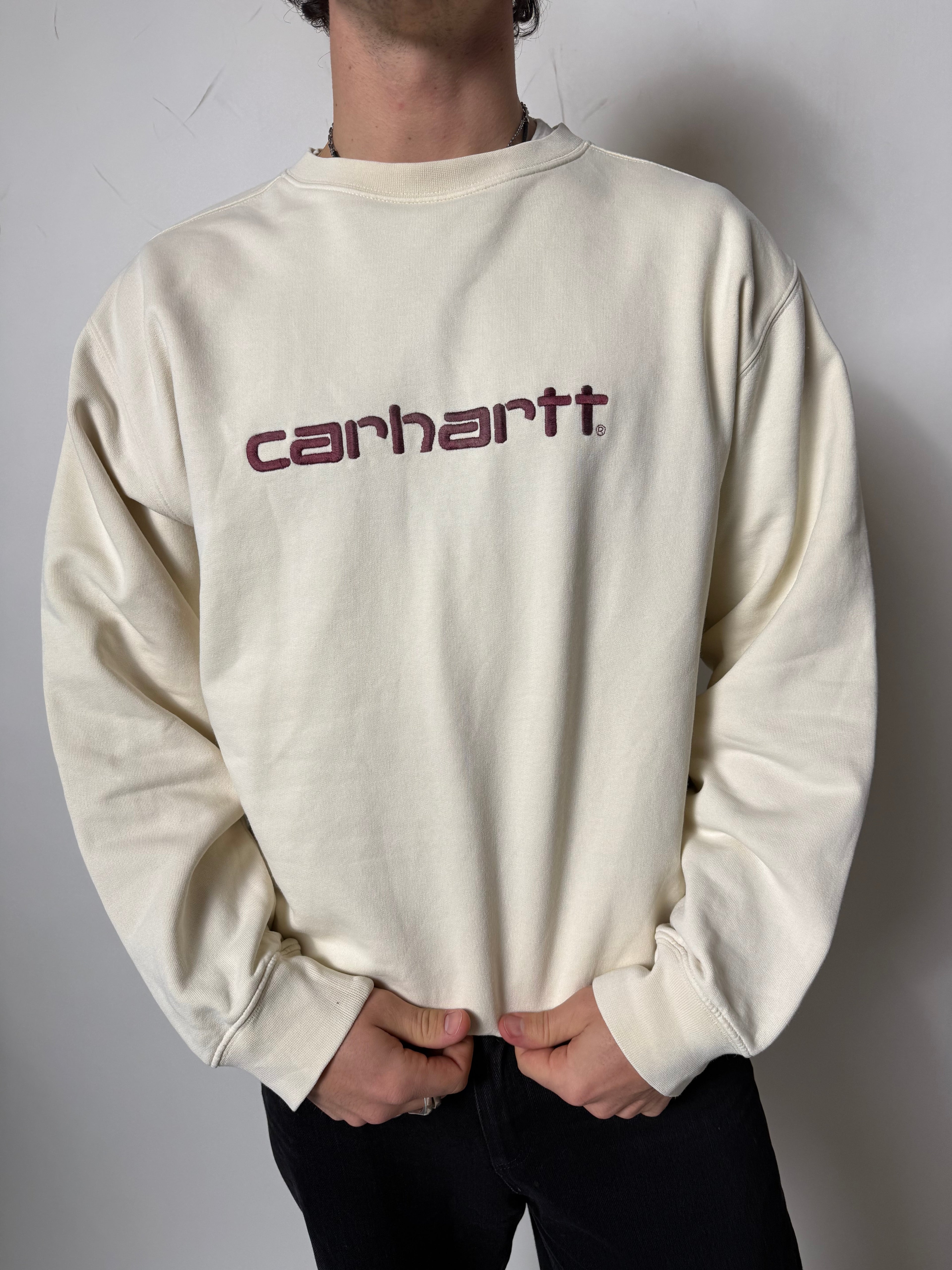 Vintage Carhartt Cream Crewneck Sweater XL